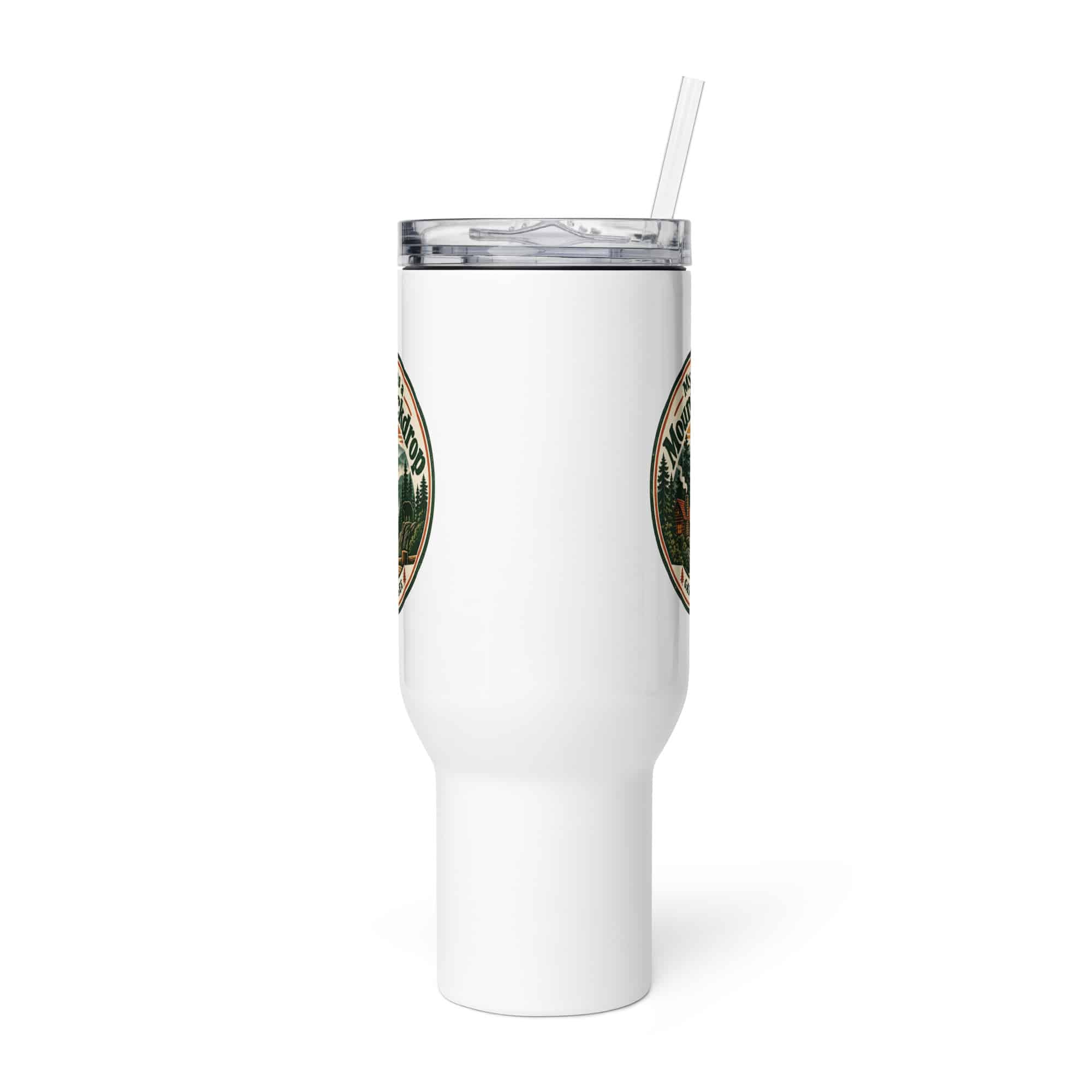 Gatlinburg and the Smokies Travel Mug: My Vacation Has a Mountain Backdrop, Vintage Round Badge