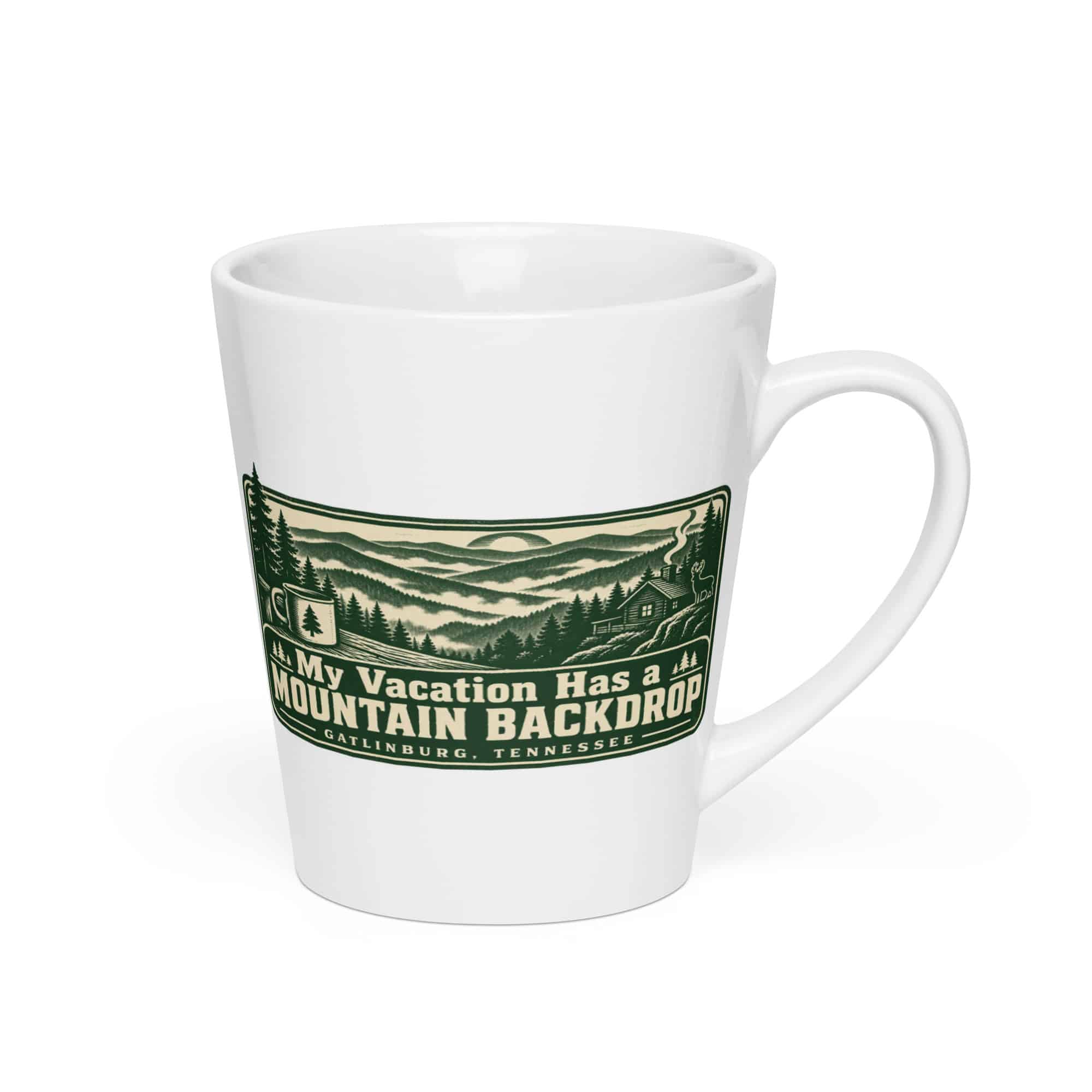 Gatlinburg and the Smokies Latte Mug: My Vacation Has a Mountain Backdrop, Forest Ink Stamp