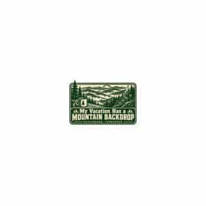 Gatlinburg and the Smokies Die-Cut Magnet: My Vacation Has a Mountain Backdrop, Forest Ink Stamp - 3″×3″ - Main