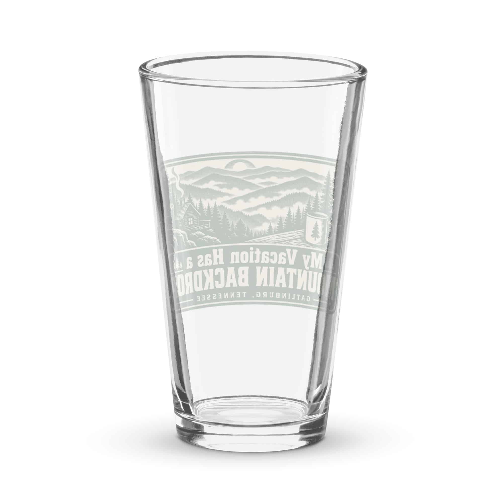Gatlinburg and the Smokies Pint Glass: My Vacation Has a Mountain Backdrop, Forest Ink Stamp