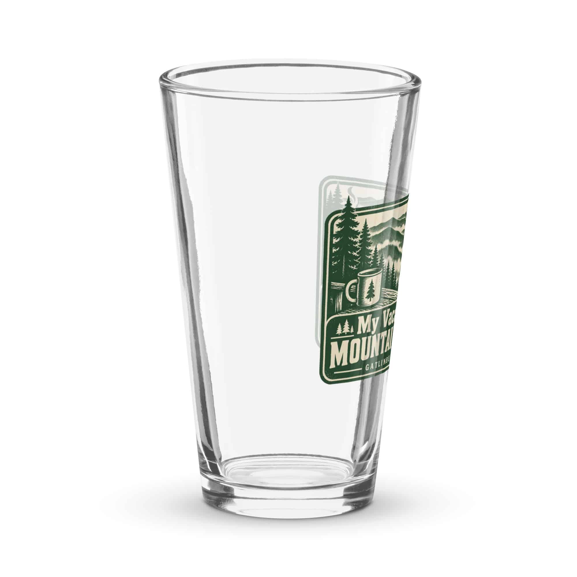 Gatlinburg and the Smokies Pint Glass: My Vacation Has a Mountain Backdrop, Forest Ink Stamp