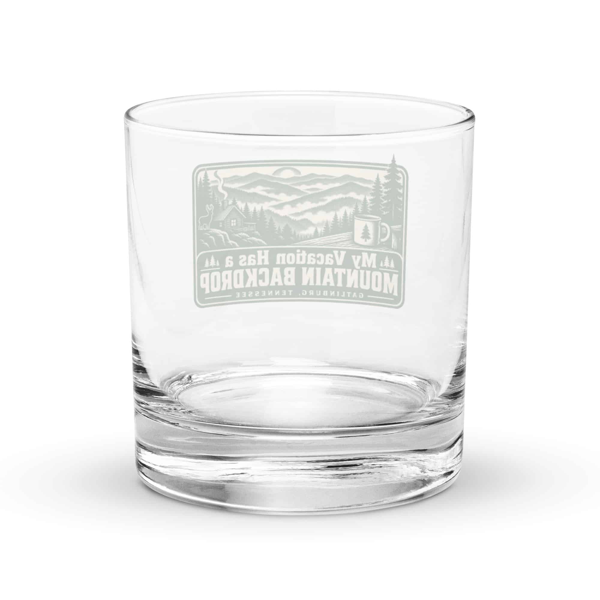 Gatlinburg and the Smokies Rocks Glass: My Vacation Has a Mountain Backdrop, Forest Ink Stamp