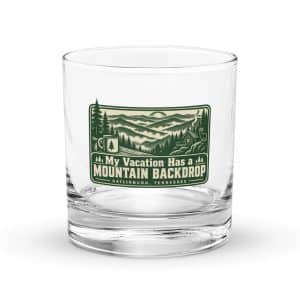 Gatlinburg and the Smokies Rocks Glass: My Vacation Has a Mountain Backdrop, Forest Ink Stamp - 10.5 oz - Main