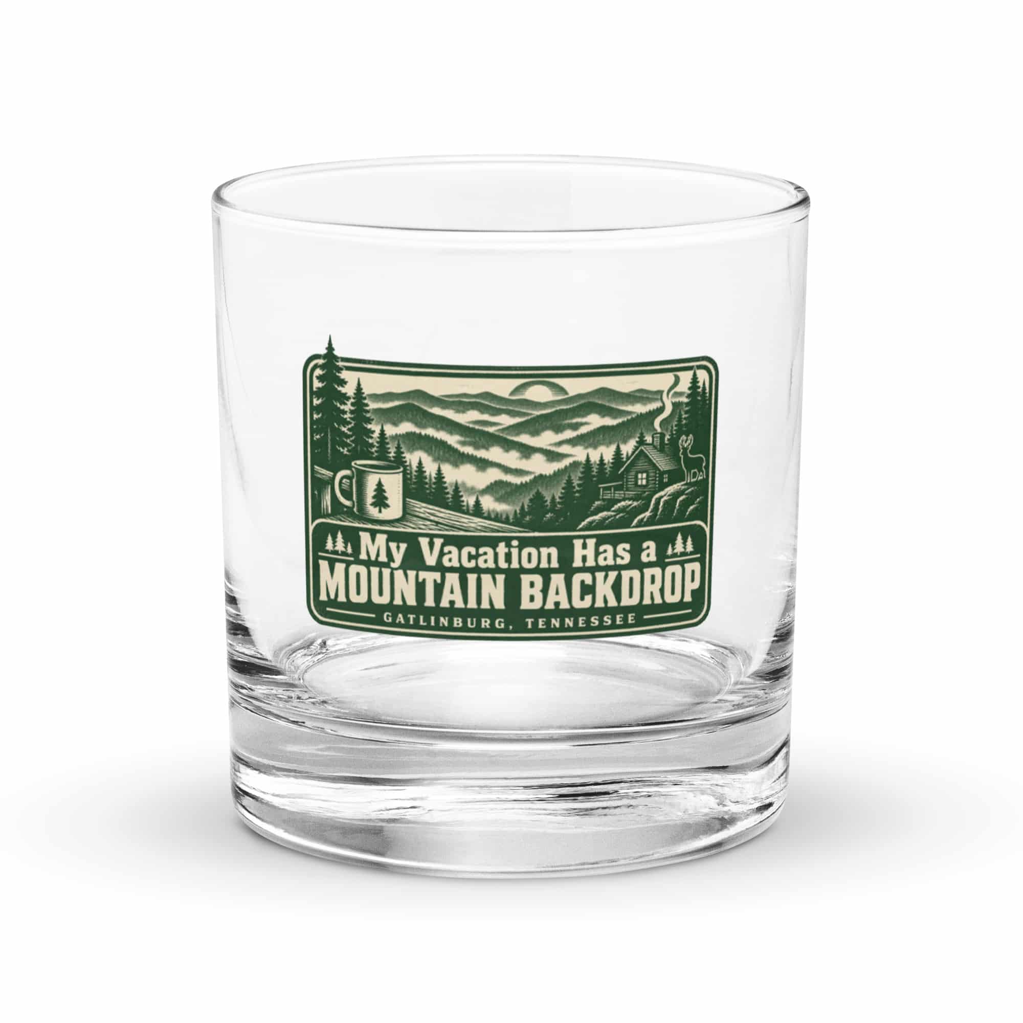 Gatlinburg and the Smokies Rocks Glass: My Vacation Has a Mountain Backdrop, Forest Ink Stamp