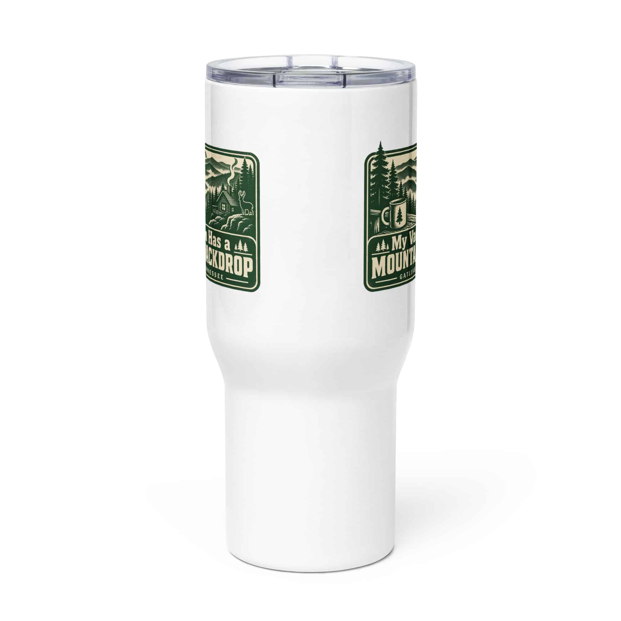 Gatlinburg and the Smokies Travel Mug: My Vacation Has a Mountain Backdrop, Forest Ink Stamp