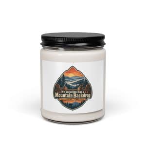 Gatlinburg and the Smokies Soy Wax Candle: My Vacation Has a Mountain Backdrop, Scenic Shield Badge - 9oz - Main