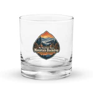 Gatlinburg and the Smokies Rocks Glass: My Vacation Has a Mountain Backdrop, Scenic Shield Badge - 10.5 oz - Main