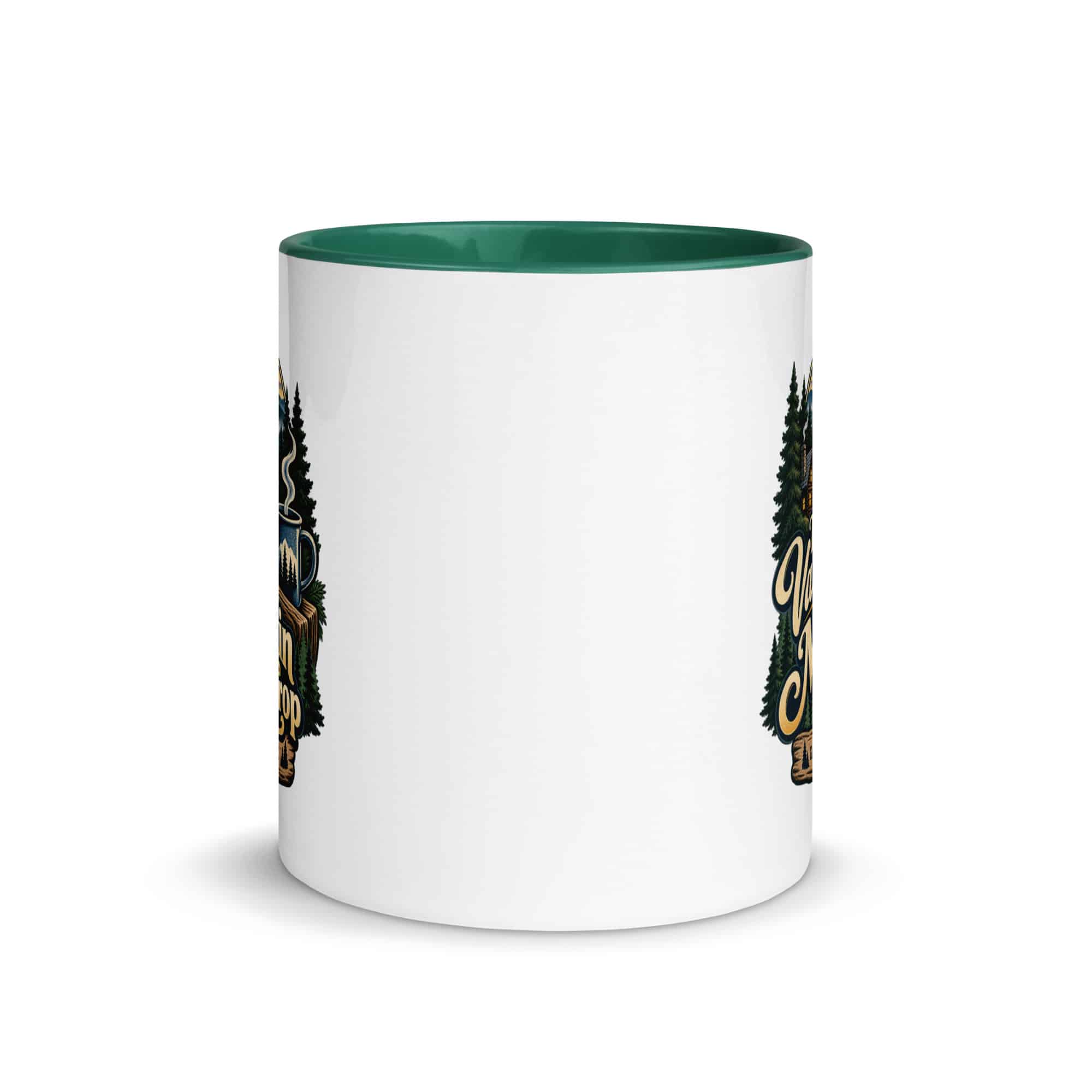 Gatlinburg and the Smokies Color Inside Coffee Mug: My Vacation Has a Mountain Backdrop, Woodland Scenic Lettering