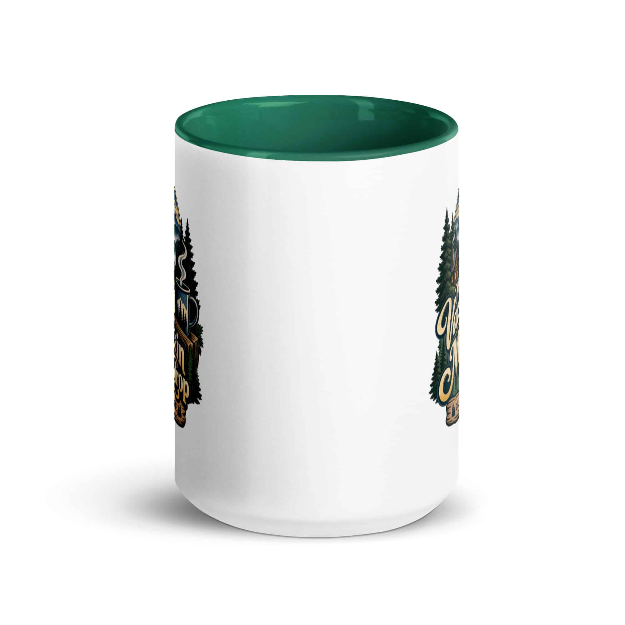 Gatlinburg and the Smokies Color Inside Coffee Mug: My Vacation Has a Mountain Backdrop, Woodland Scenic Lettering