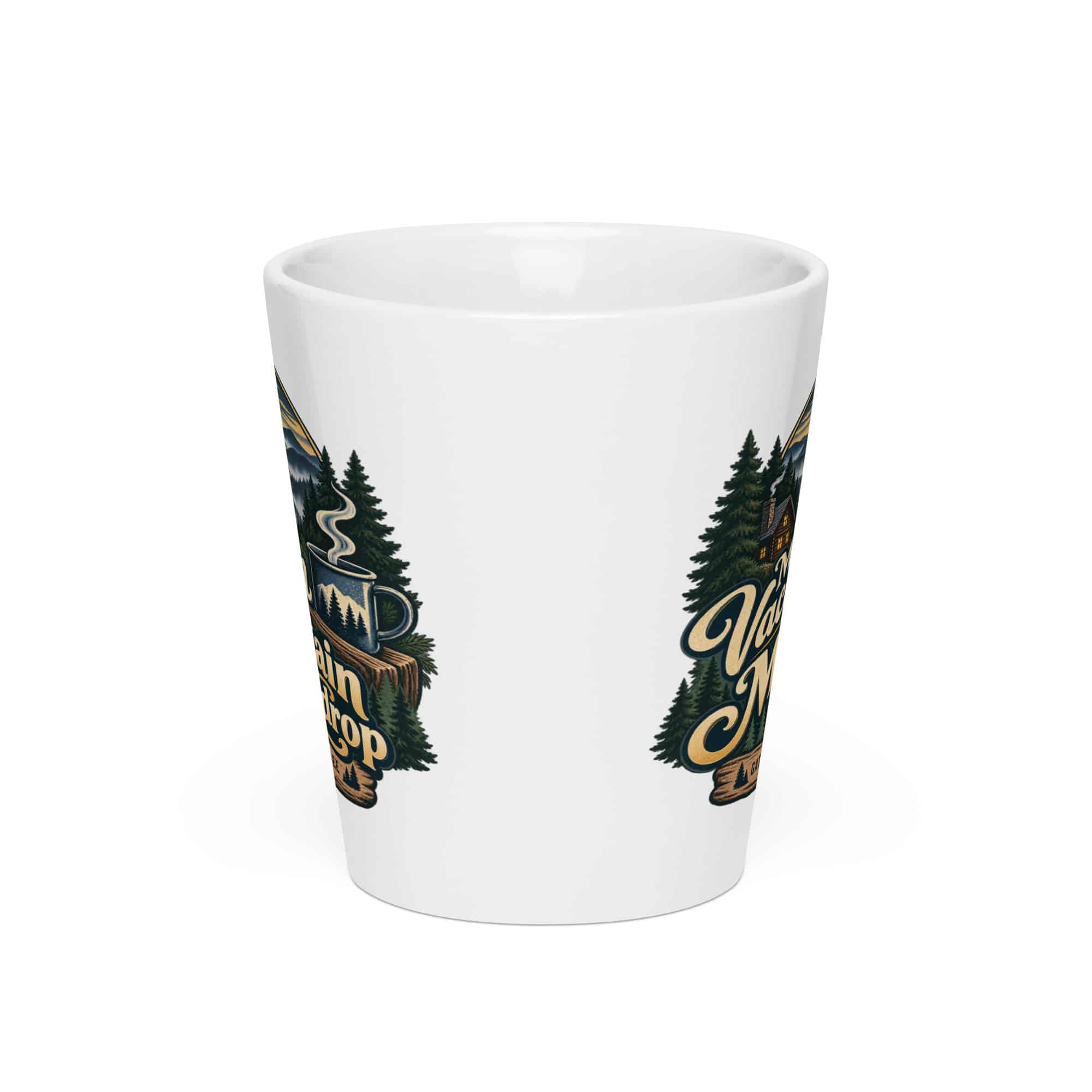 Gatlinburg and the Smokies Latte Mug: My Vacation Has a Mountain Backdrop, Woodland Scenic Lettering