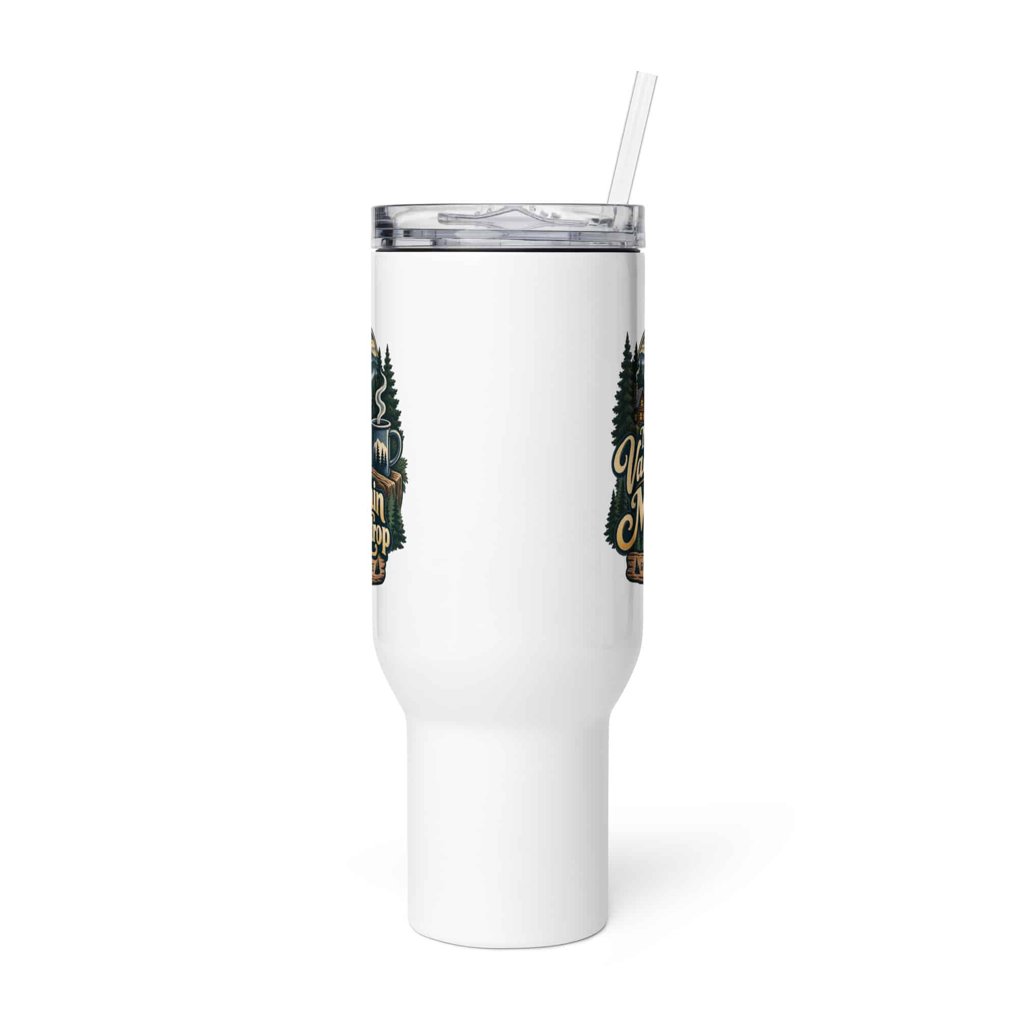 Gatlinburg and the Smokies Travel Mug: My Vacation Has a Mountain Backdrop, Woodland Scenic Lettering