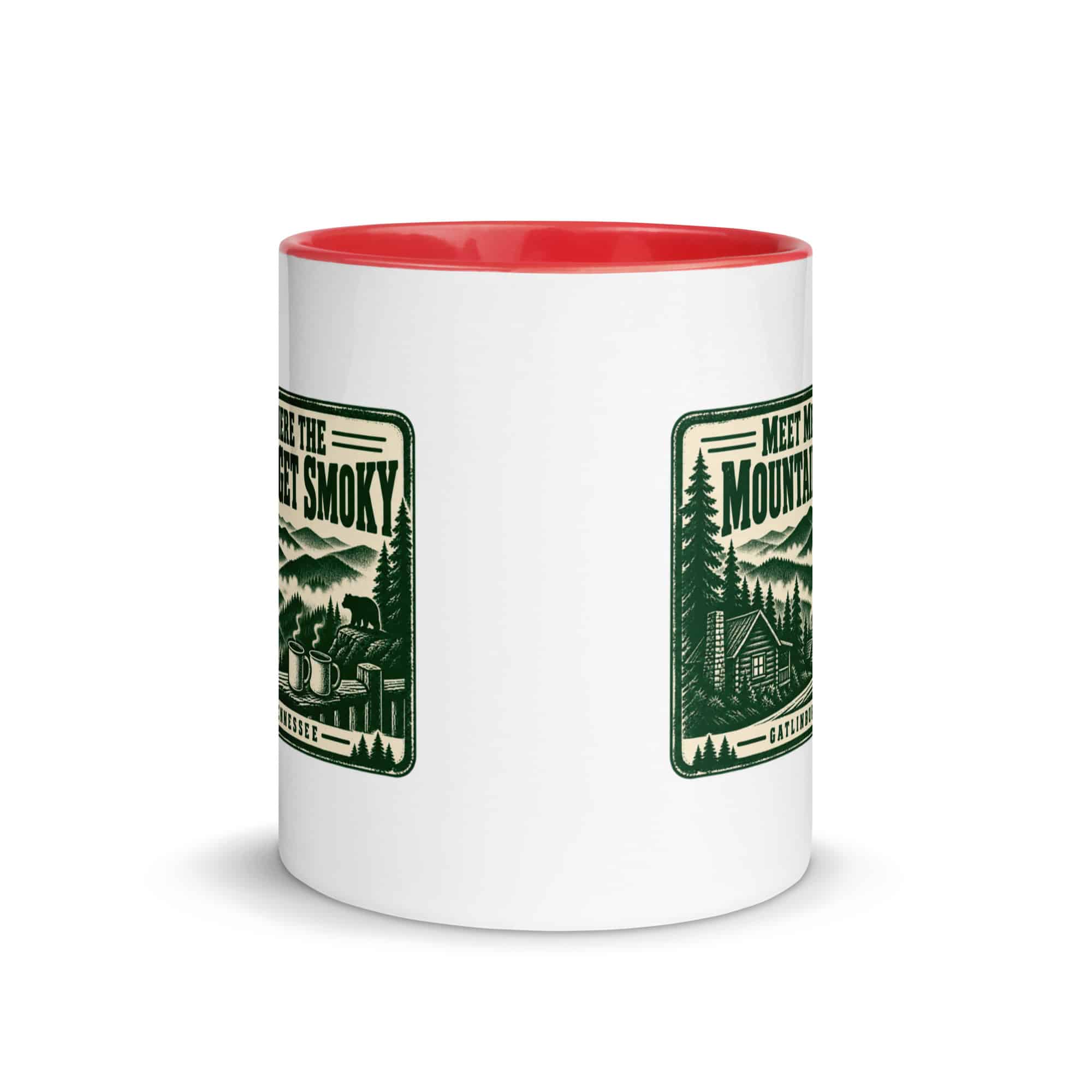 Gatlinburg and the Smokies Color Inside Coffee Mug: Meet Me Where the Mountains Get Smoky, Forest Ink Stamp