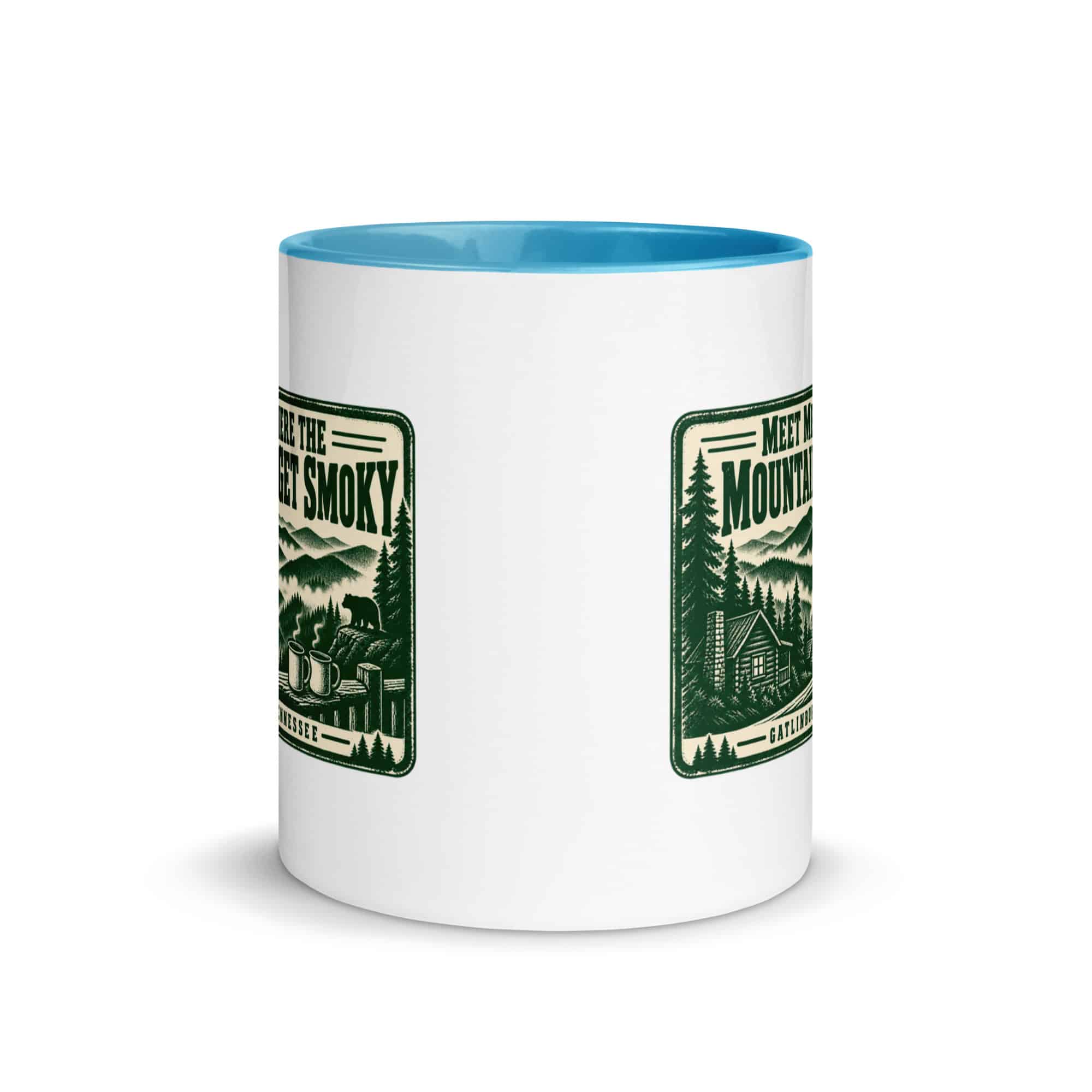 Gatlinburg and the Smokies Color Inside Coffee Mug: Meet Me Where the Mountains Get Smoky, Forest Ink Stamp