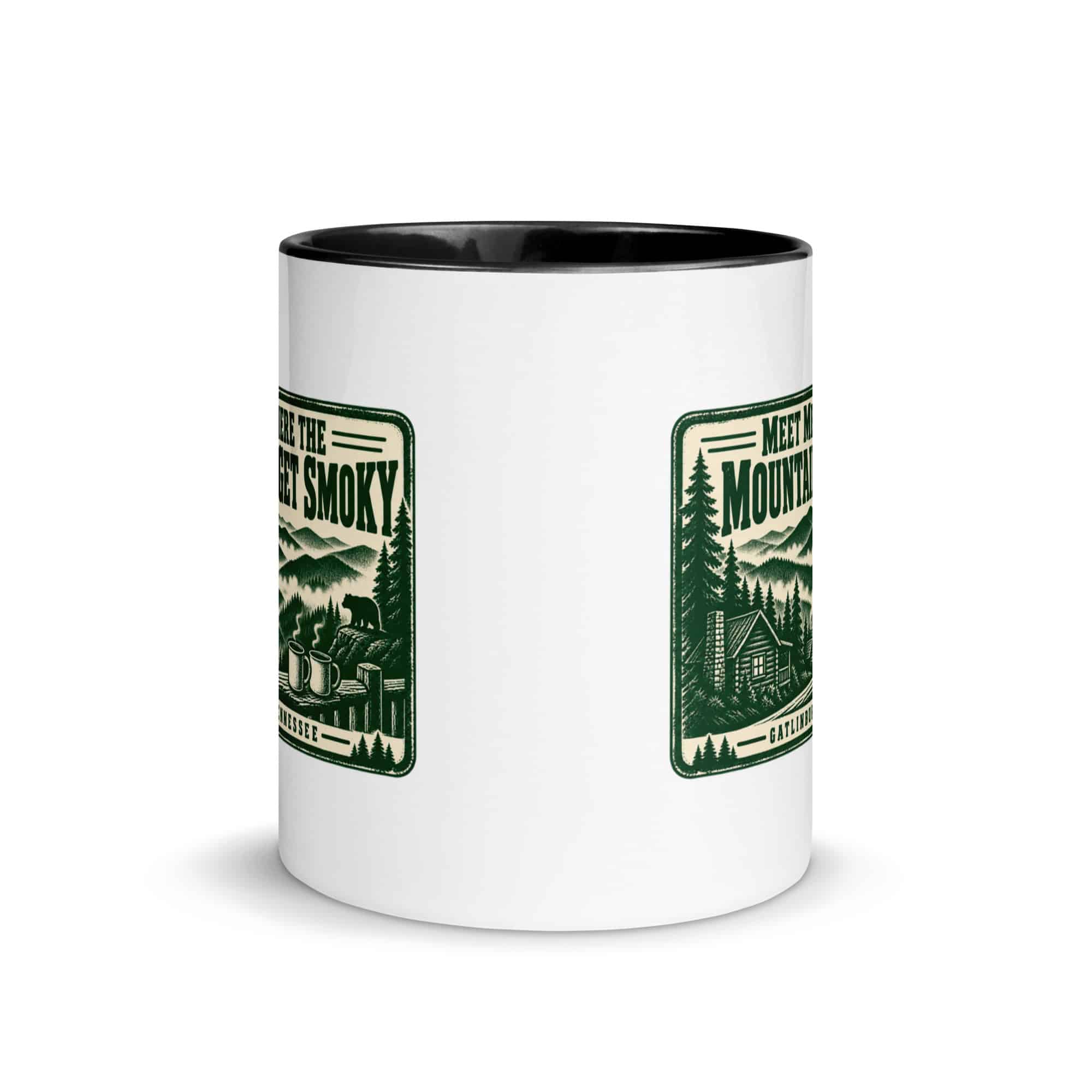 Gatlinburg and the Smokies Color Inside Coffee Mug: Meet Me Where the Mountains Get Smoky, Forest Ink Stamp