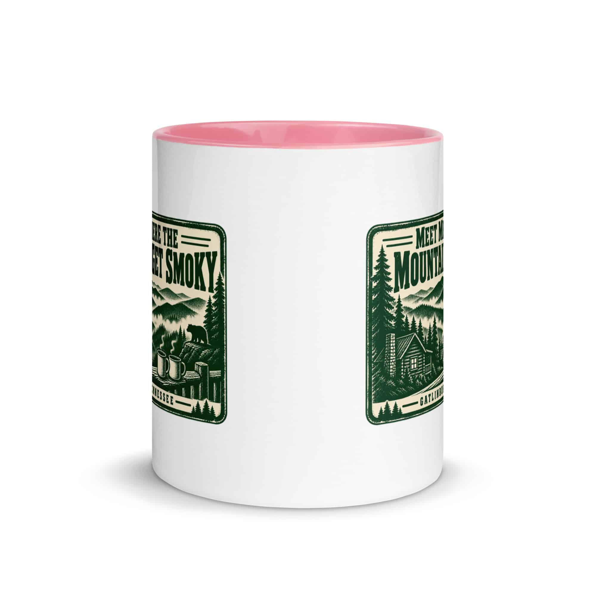 Gatlinburg and the Smokies Color Inside Coffee Mug: Meet Me Where the Mountains Get Smoky, Forest Ink Stamp