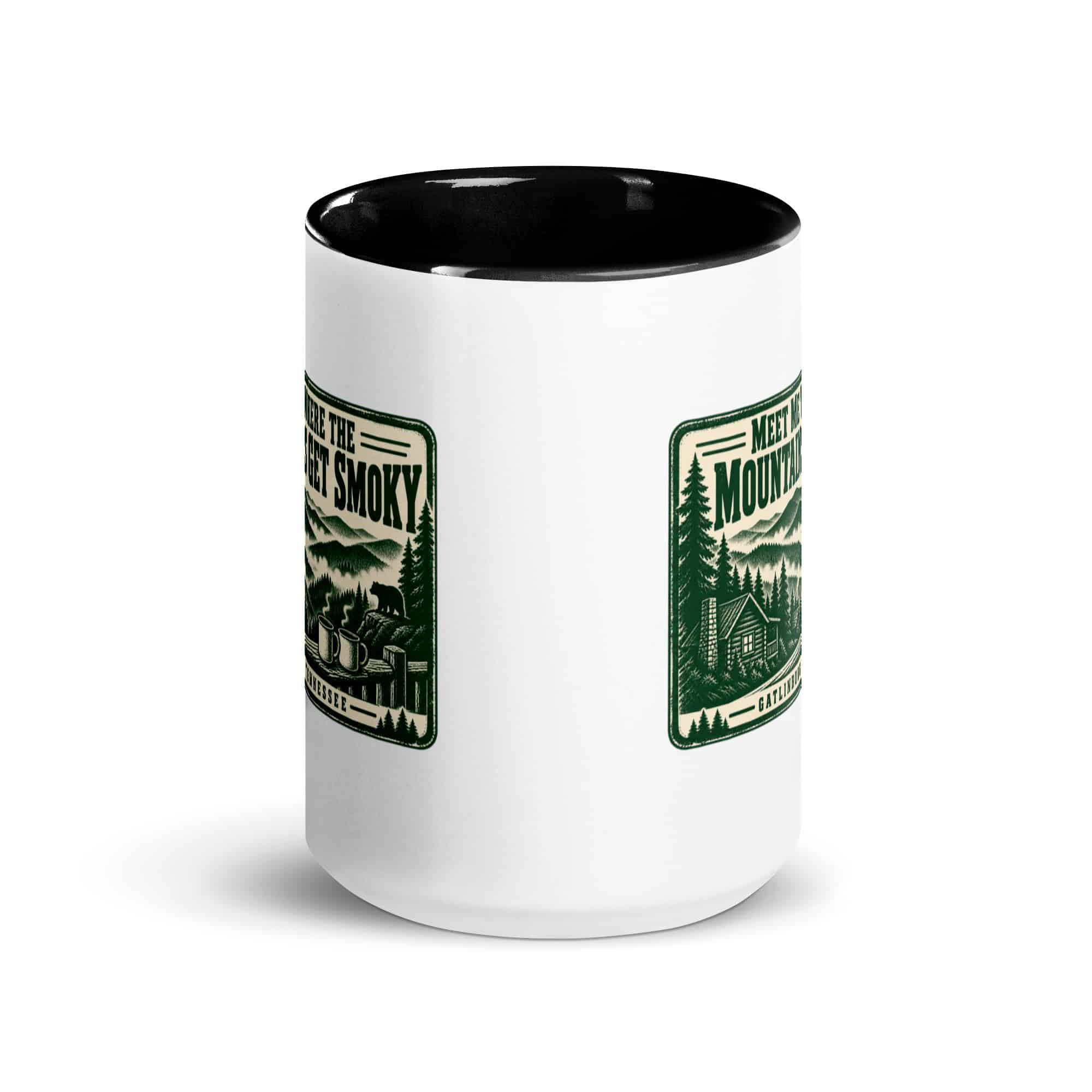 Gatlinburg and the Smokies Color Inside Coffee Mug: Meet Me Where the Mountains Get Smoky, Forest Ink Stamp