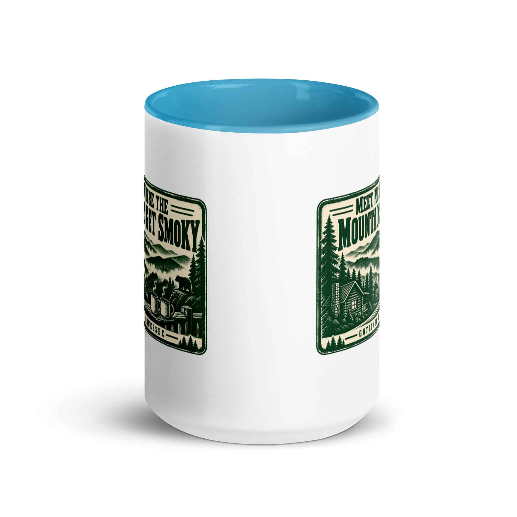 Gatlinburg and the Smokies Color Inside Coffee Mug: Meet Me Where the Mountains Get Smoky, Forest Ink Stamp