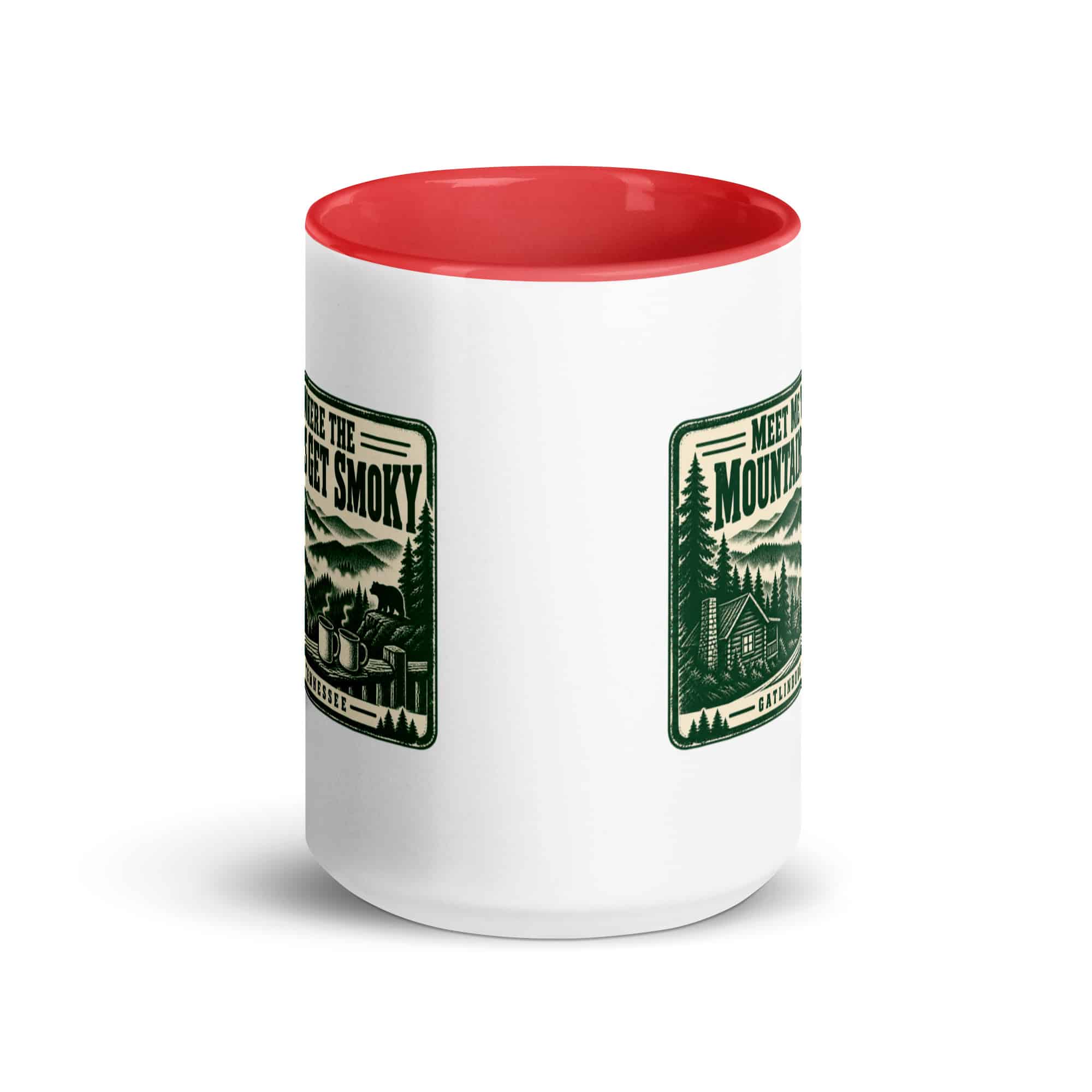 Gatlinburg and the Smokies Color Inside Coffee Mug: Meet Me Where the Mountains Get Smoky, Forest Ink Stamp