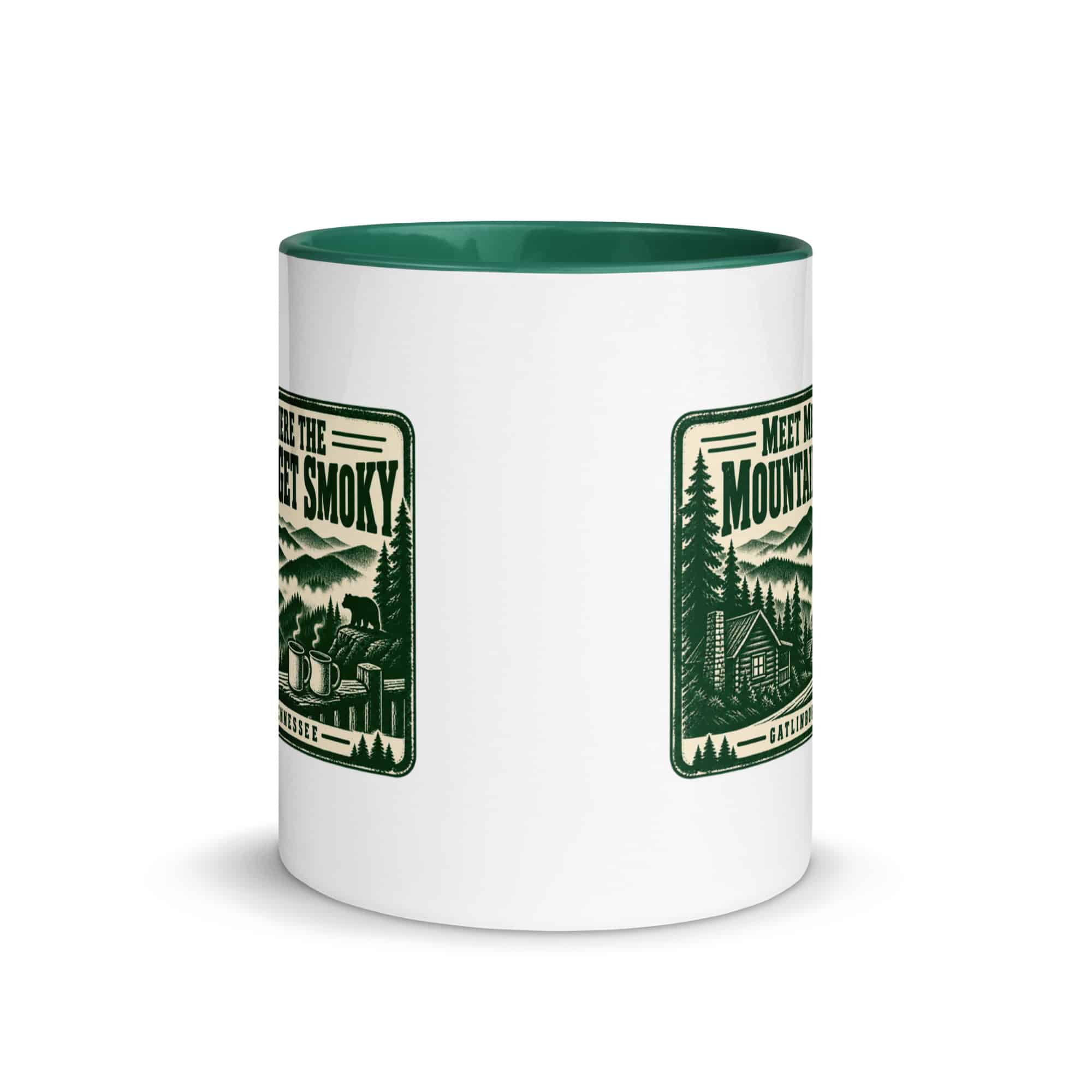 Gatlinburg and the Smokies Color Inside Coffee Mug: Meet Me Where the Mountains Get Smoky, Forest Ink Stamp