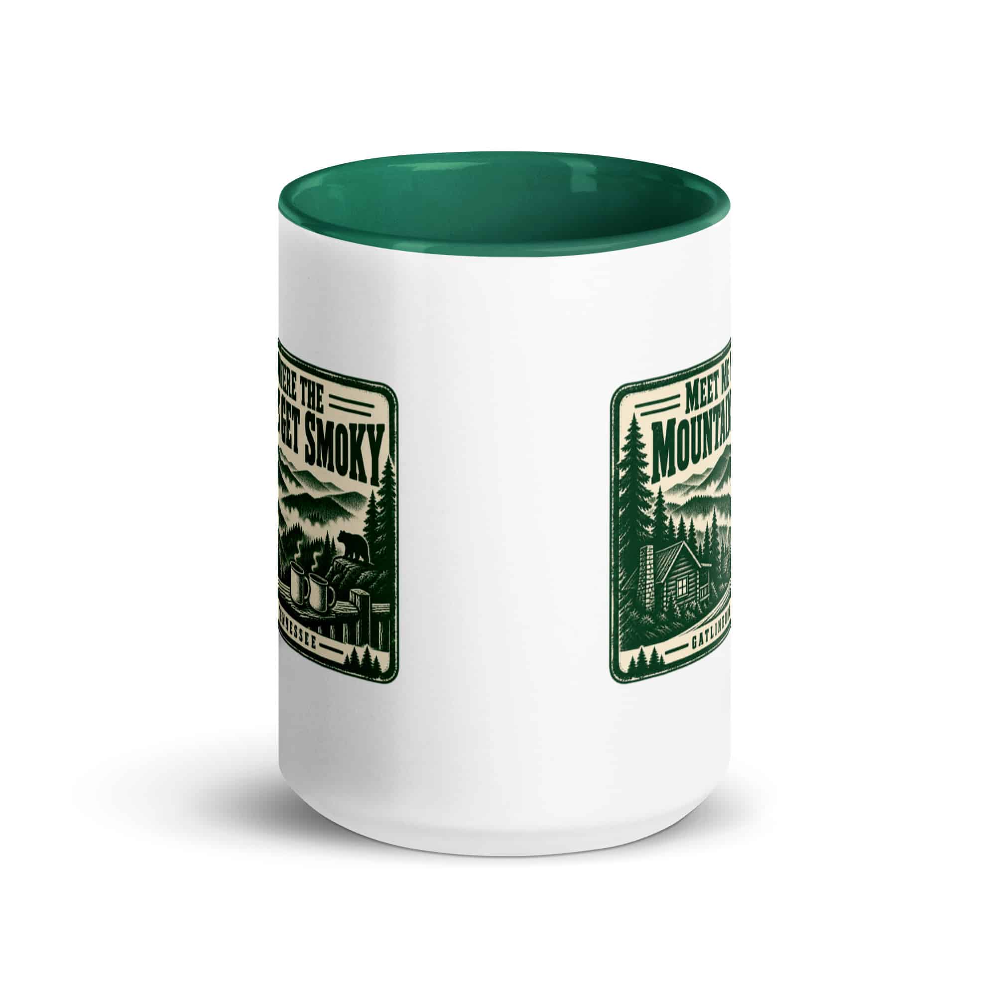 Gatlinburg and the Smokies Color Inside Coffee Mug: Meet Me Where the Mountains Get Smoky, Forest Ink Stamp