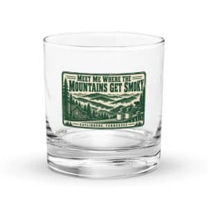 Gatlinburg and the Smokies Rocks Glass: Meet Me Where the Mountains Get Smoky, Forest Ink Stamp - 10.5 oz - Main