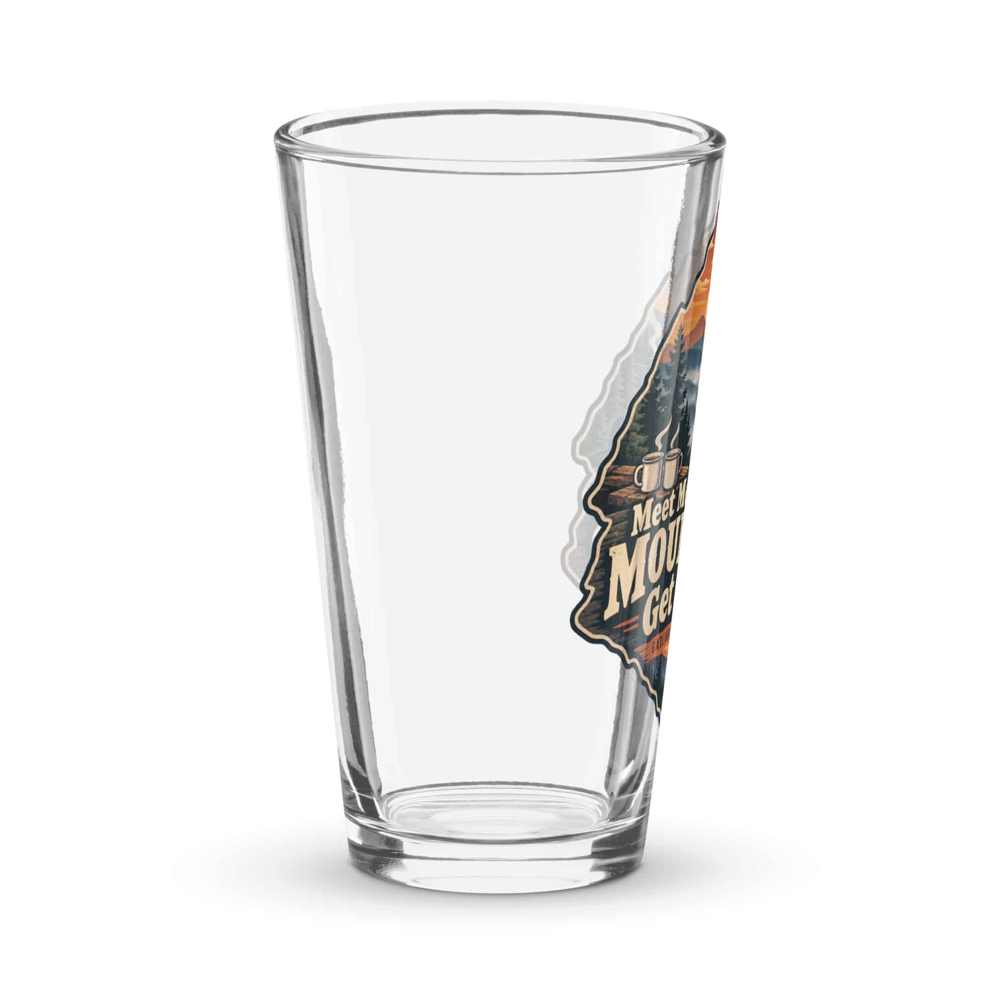 Gatlinburg and the Smokies Pint Glass: Meet Me Where the Mountains Get Smoky, Scenic Shield Badge