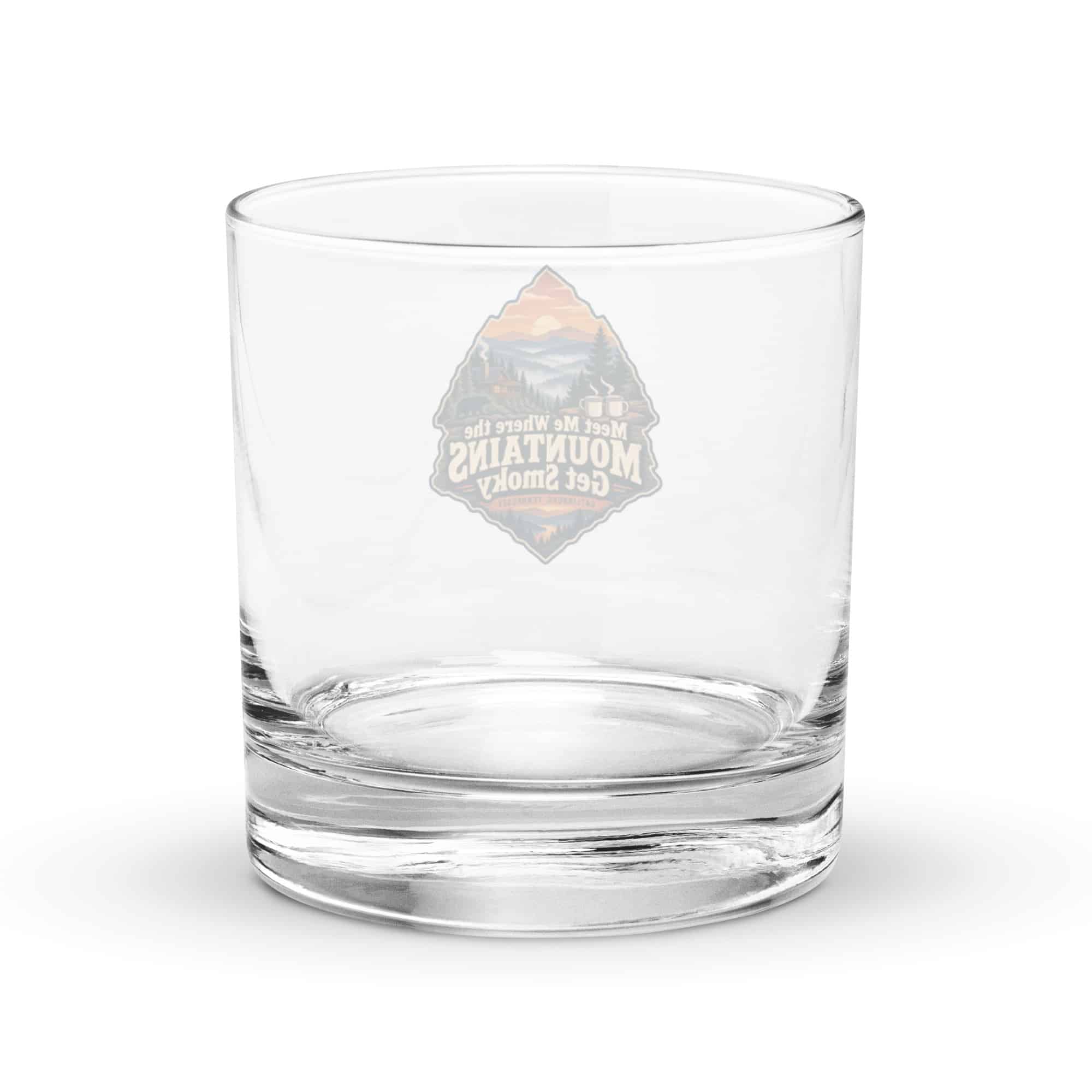Gatlinburg and the Smokies Rocks Glass: Meet Me Where the Mountains Get Smoky, Scenic Shield Badge