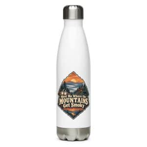 Gatlinburg and the Smokies Stainless Steel Water Bottle: Meet Me Where the Mountains Get Smoky, Scenic Shield Badge - 17 oz - Main