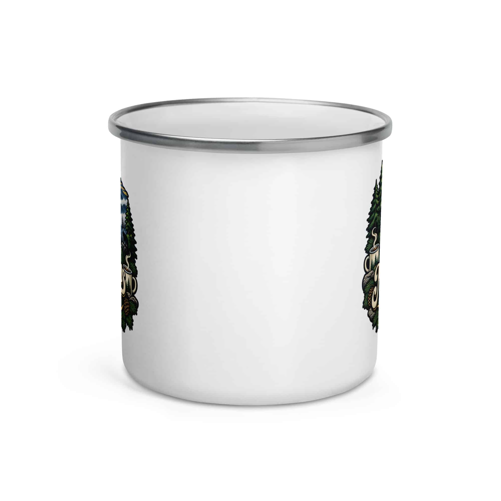 Gatlinburg and the Smokies Enamel Camp Mug: Meet Me Where the Mountains Get Smoky, Woodland Scenic Lettering