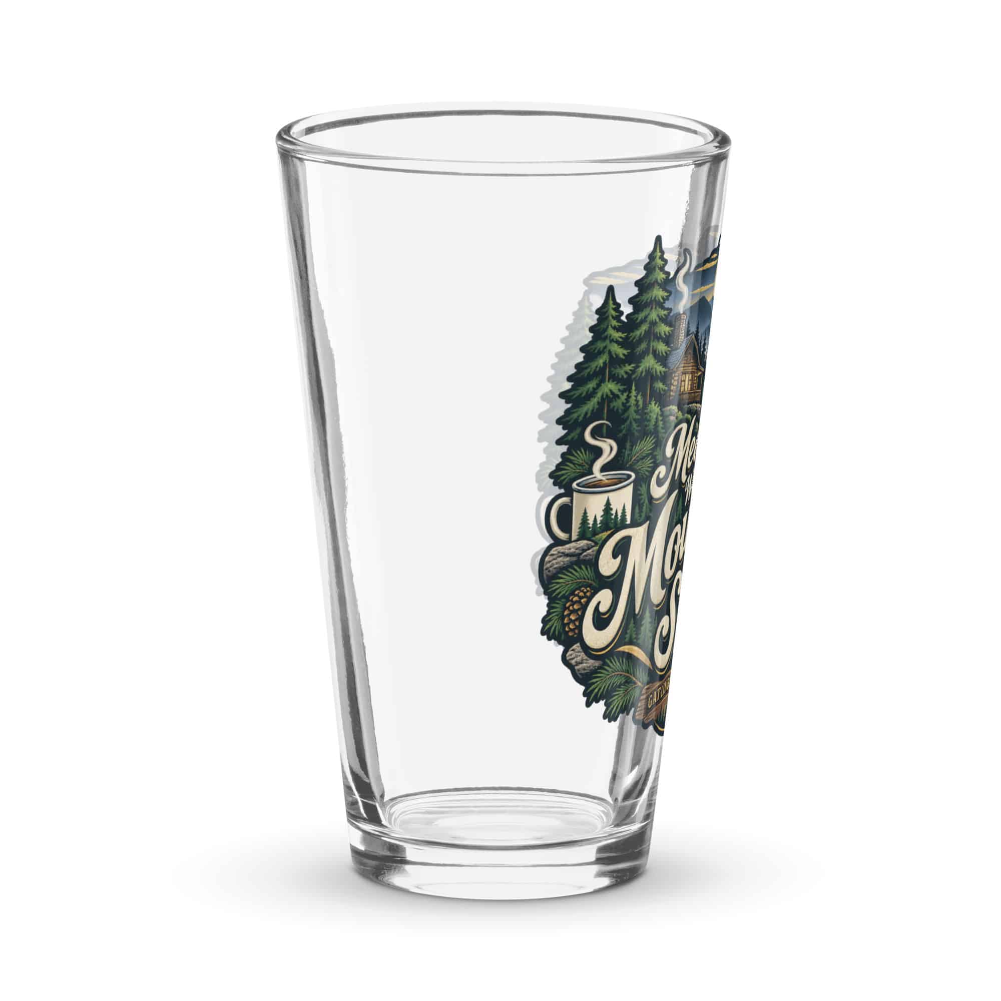 Gatlinburg and the Smokies Pint Glass: Meet Me Where the Mountains Get Smoky, Woodland Scenic Lettering