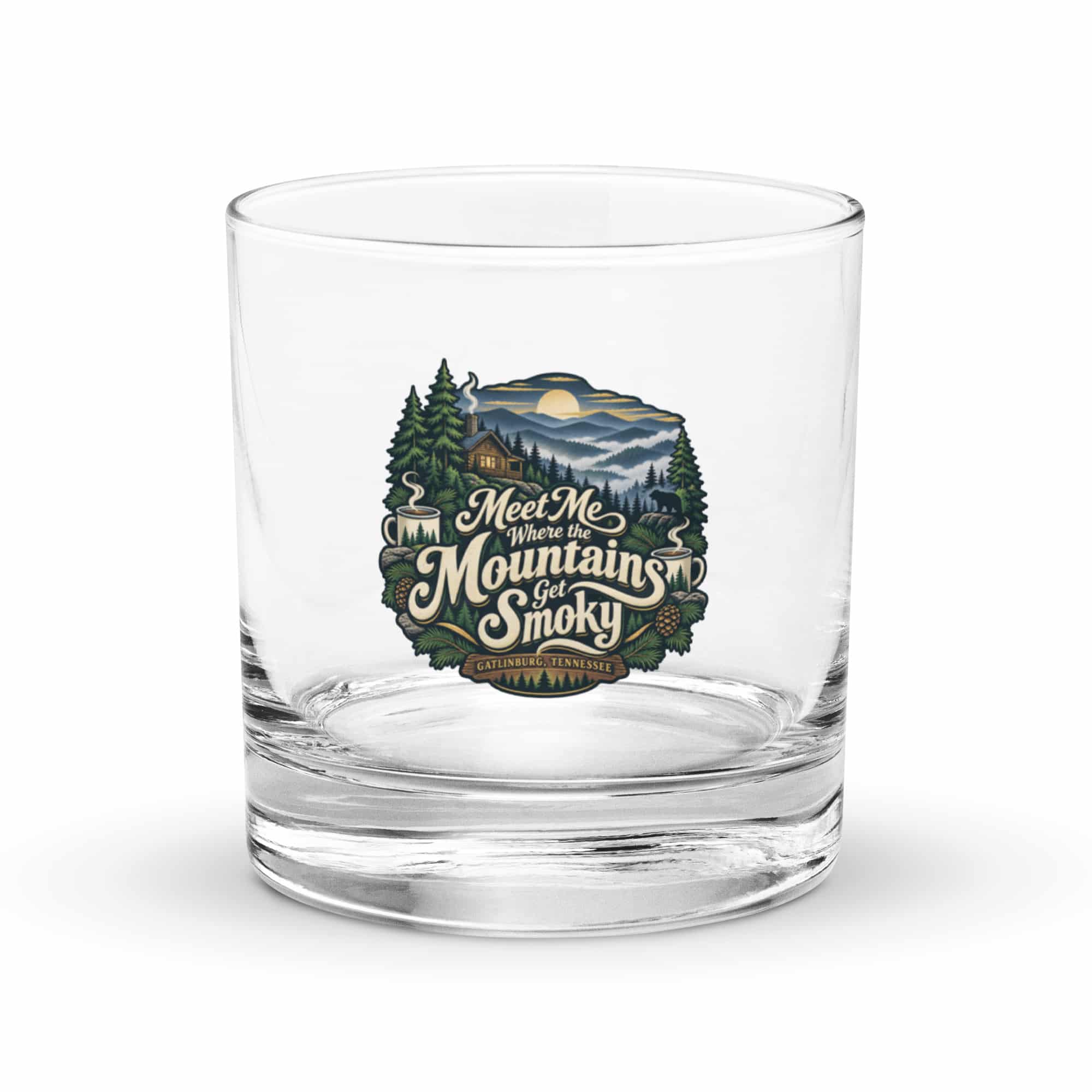 Gatlinburg and the Smokies Rocks Glass: Meet Me Where the Mountains Get Smoky, Woodland Scenic Lettering
