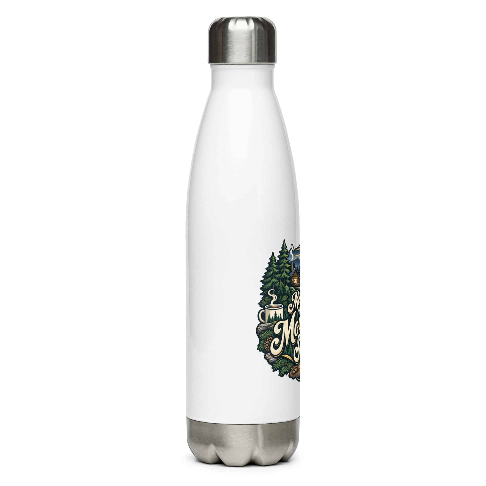 Gatlinburg and the Smokies Stainless Steel Water Bottle: Meet Me Where the Mountains Get Smoky, Woodland Scenic Lettering
