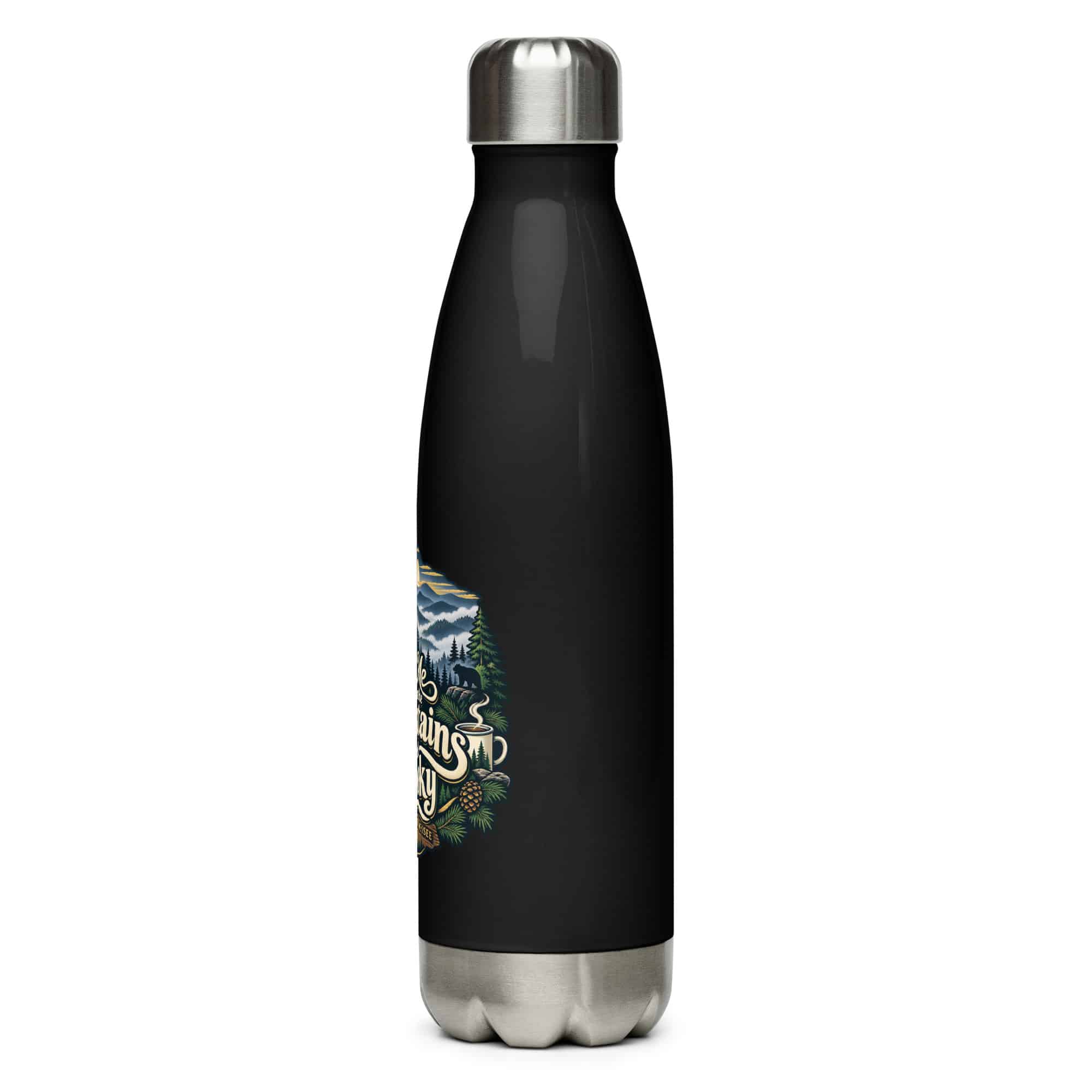 Gatlinburg and the Smokies Stainless Steel Water Bottle: Meet Me Where the Mountains Get Smoky, Woodland Scenic Lettering