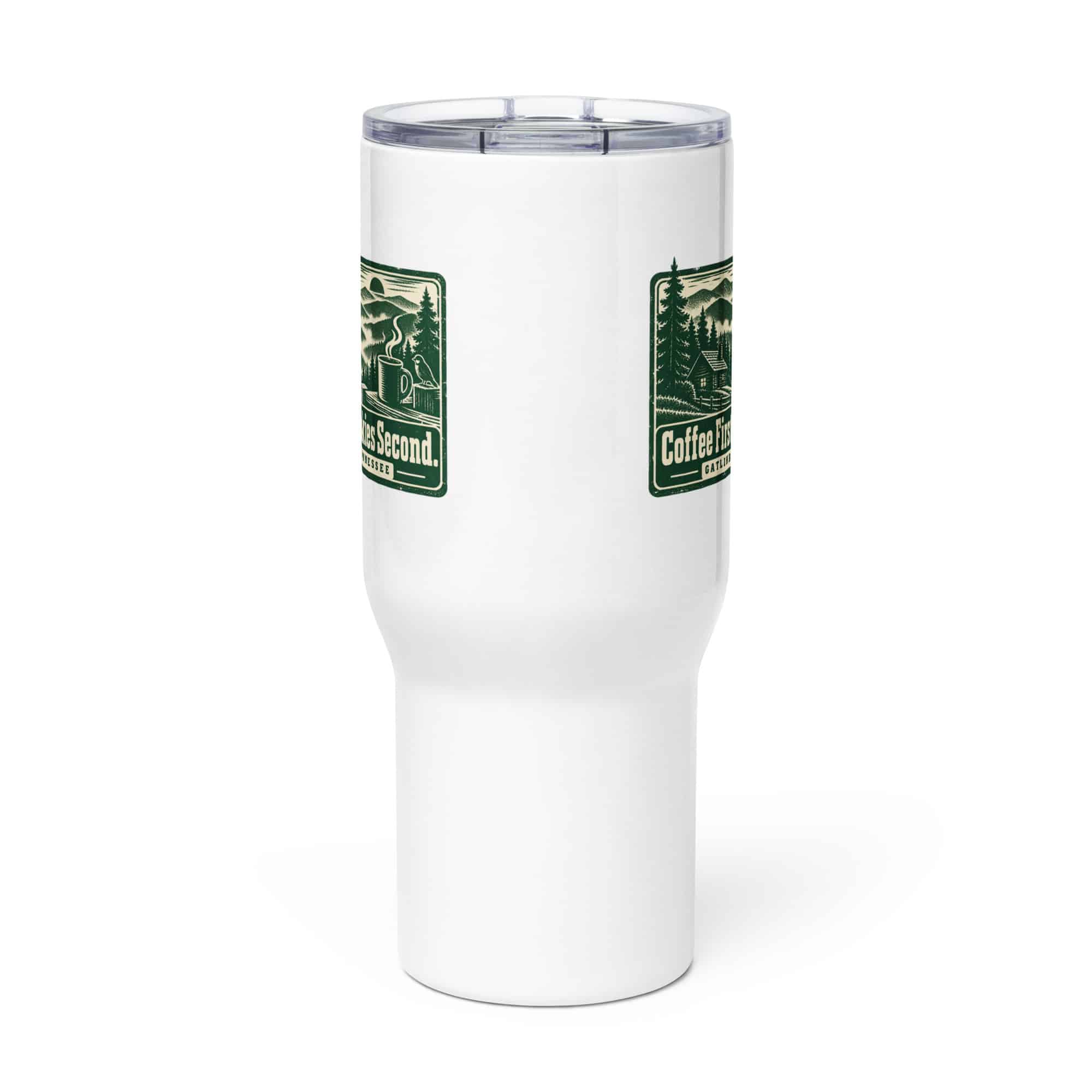 Gatlinburg and the Smokies Travel Mug: Coffee First. Smokies Second, Forest Ink Stamp