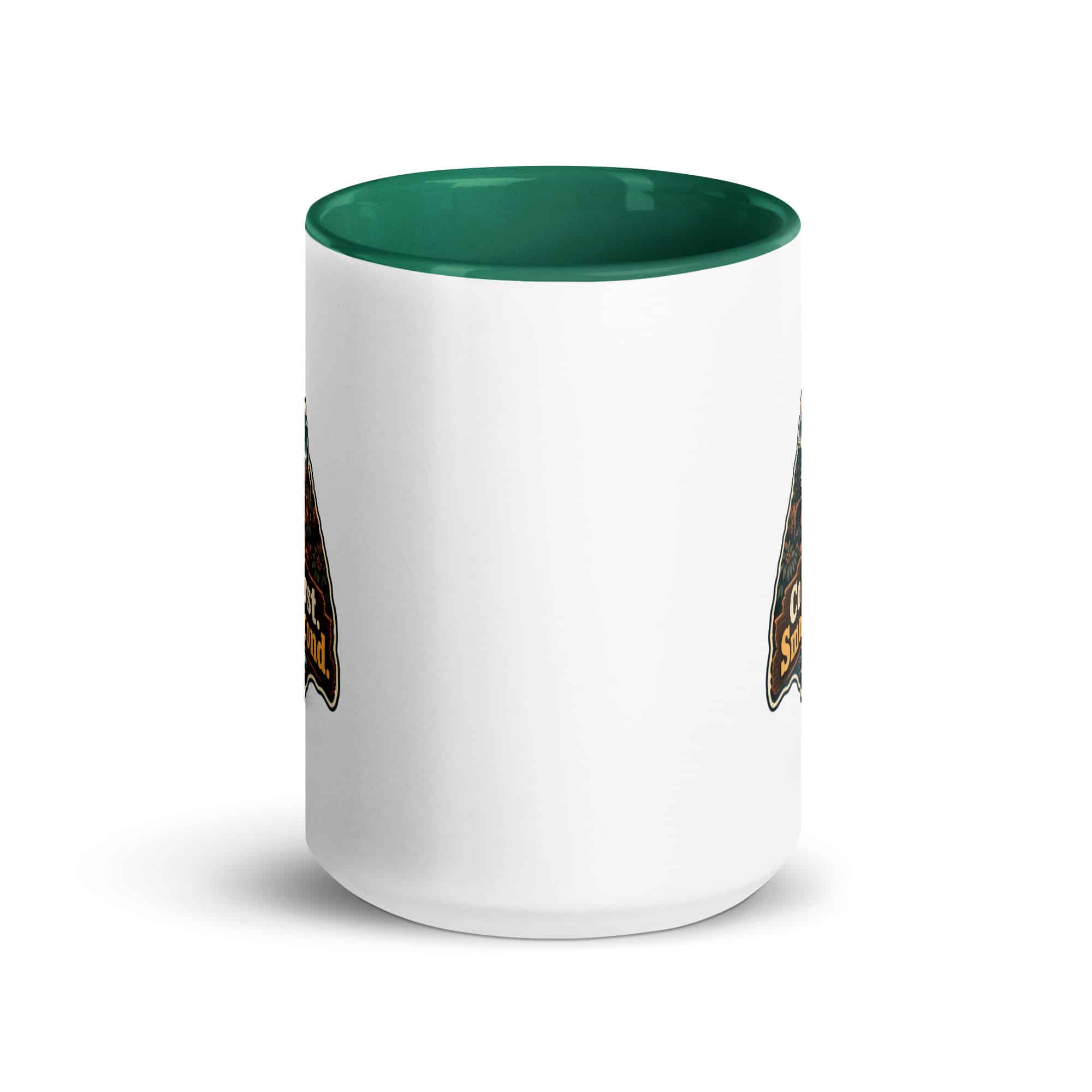 Gatlinburg and the Smokies Color Inside Coffee Mug: Coffee First. Smokies Second, Scenic Shield Badge