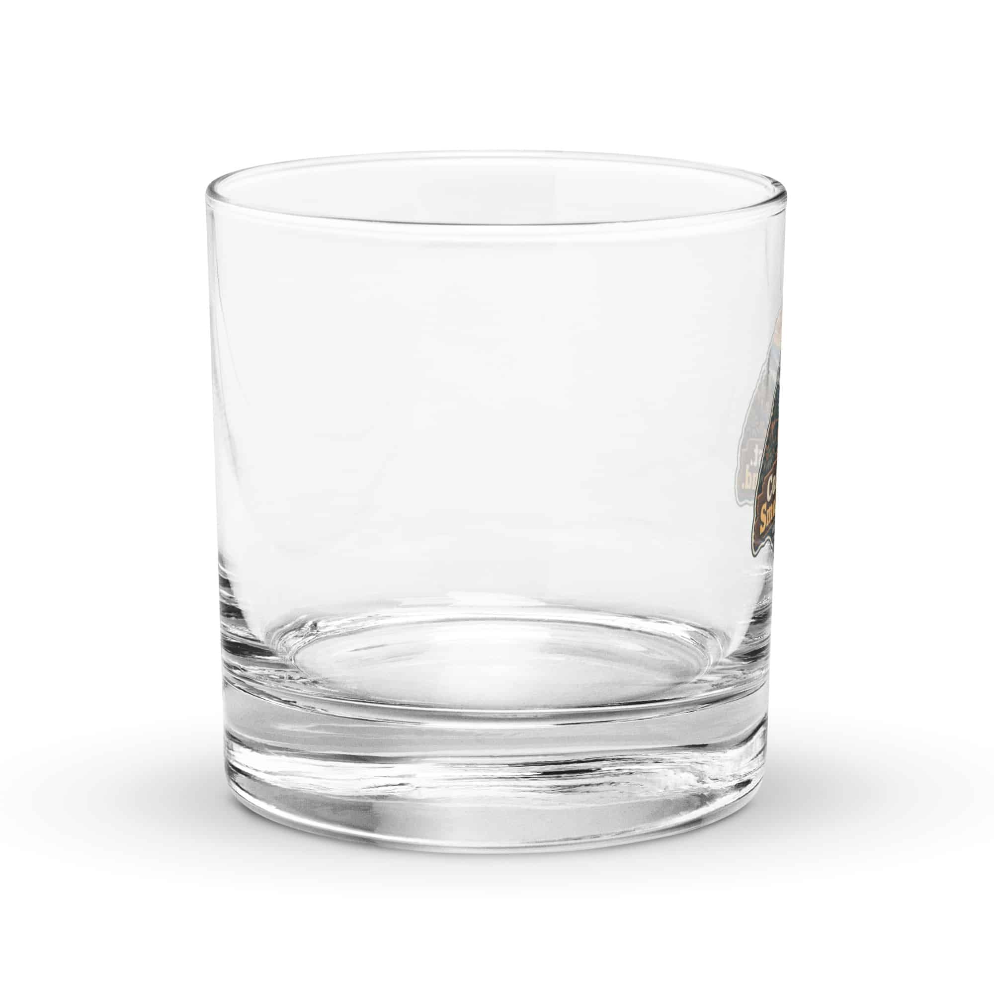 Gatlinburg and the Smokies Rocks Glass: Coffee First. Smokies Second, Scenic Shield Badge