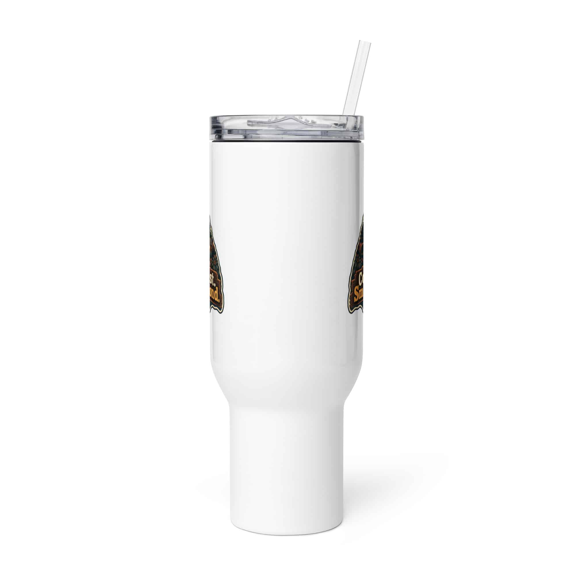 Gatlinburg and the Smokies Travel Mug: Coffee First. Smokies Second, Scenic Shield Badge