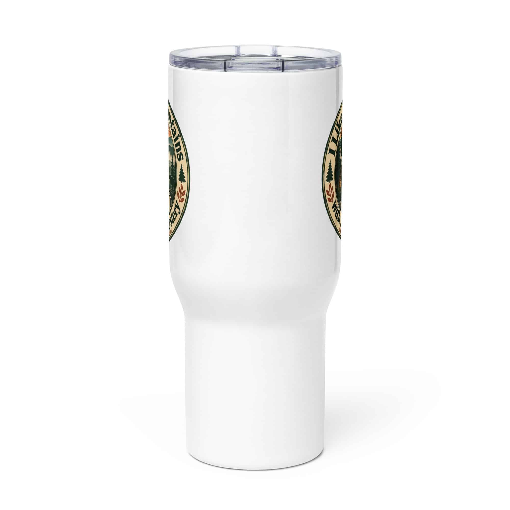Gatlinburg and the Smokies Travel Mug: I Like My Mountains with a Little Mystery, Vintage Round Badge