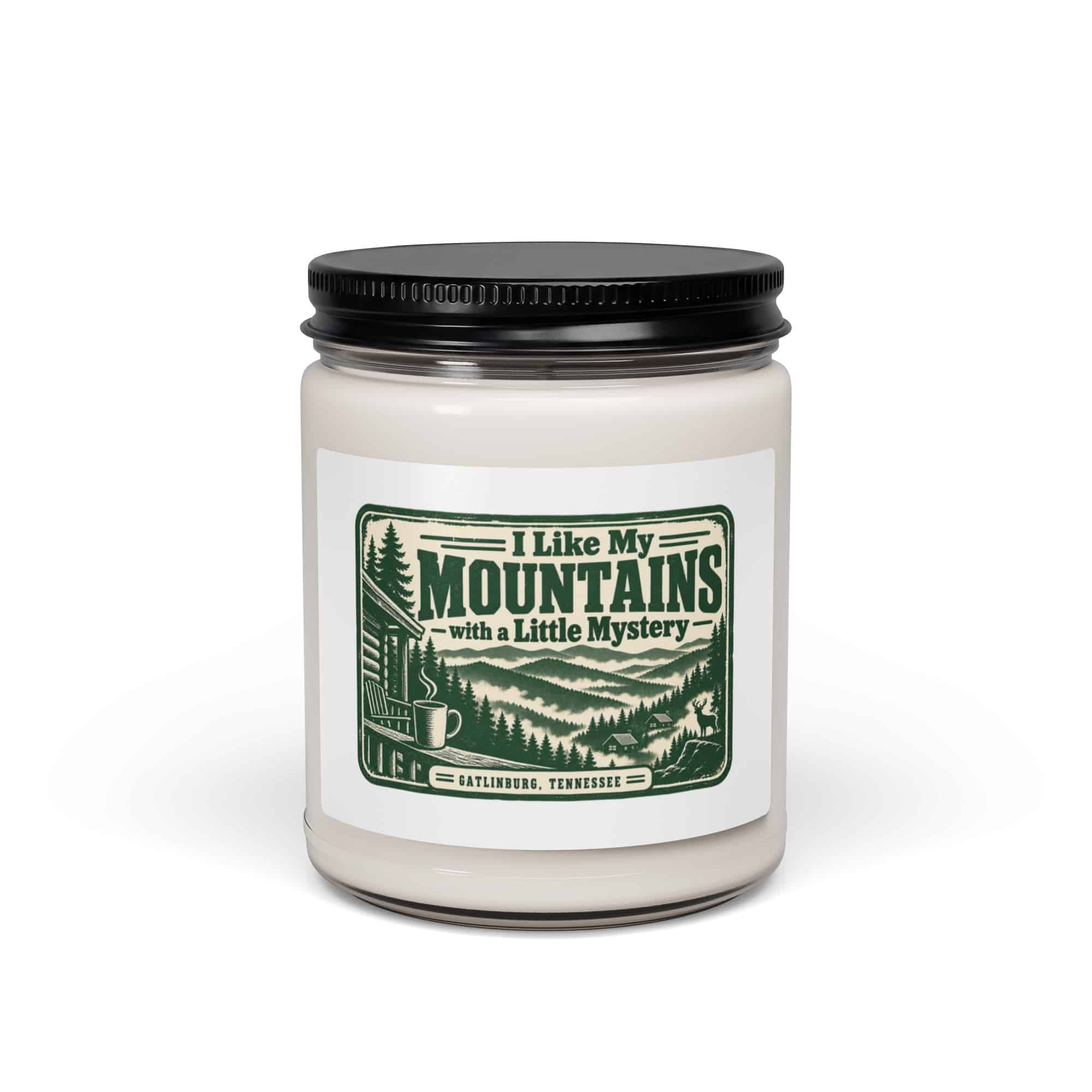 Gatlinburg and the Smokies Soy Wax Candle: I Like My Mountains with a Little Mystery, Forest Ink Stamp