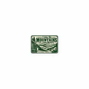 Gatlinburg and the Smokies Die-Cut Magnet: I Like My Mountains with a Little Mystery, Forest Ink Stamp - 3″×3″ - Main
