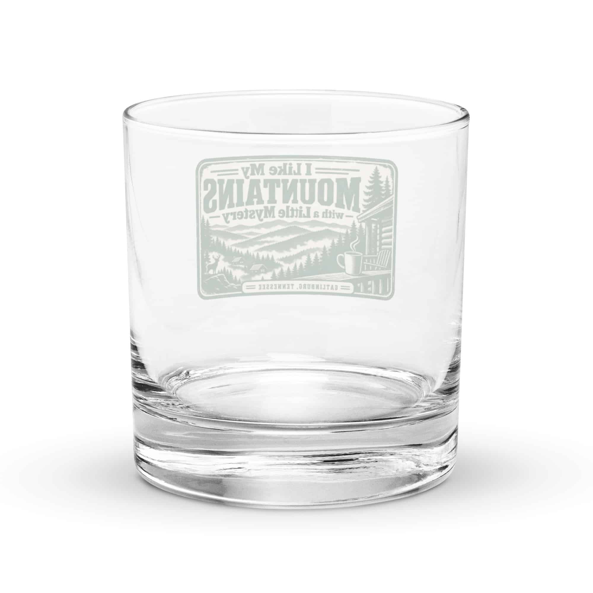 Gatlinburg and the Smokies Rocks Glass: I Like My Mountains with a Little Mystery, Forest Ink Stamp