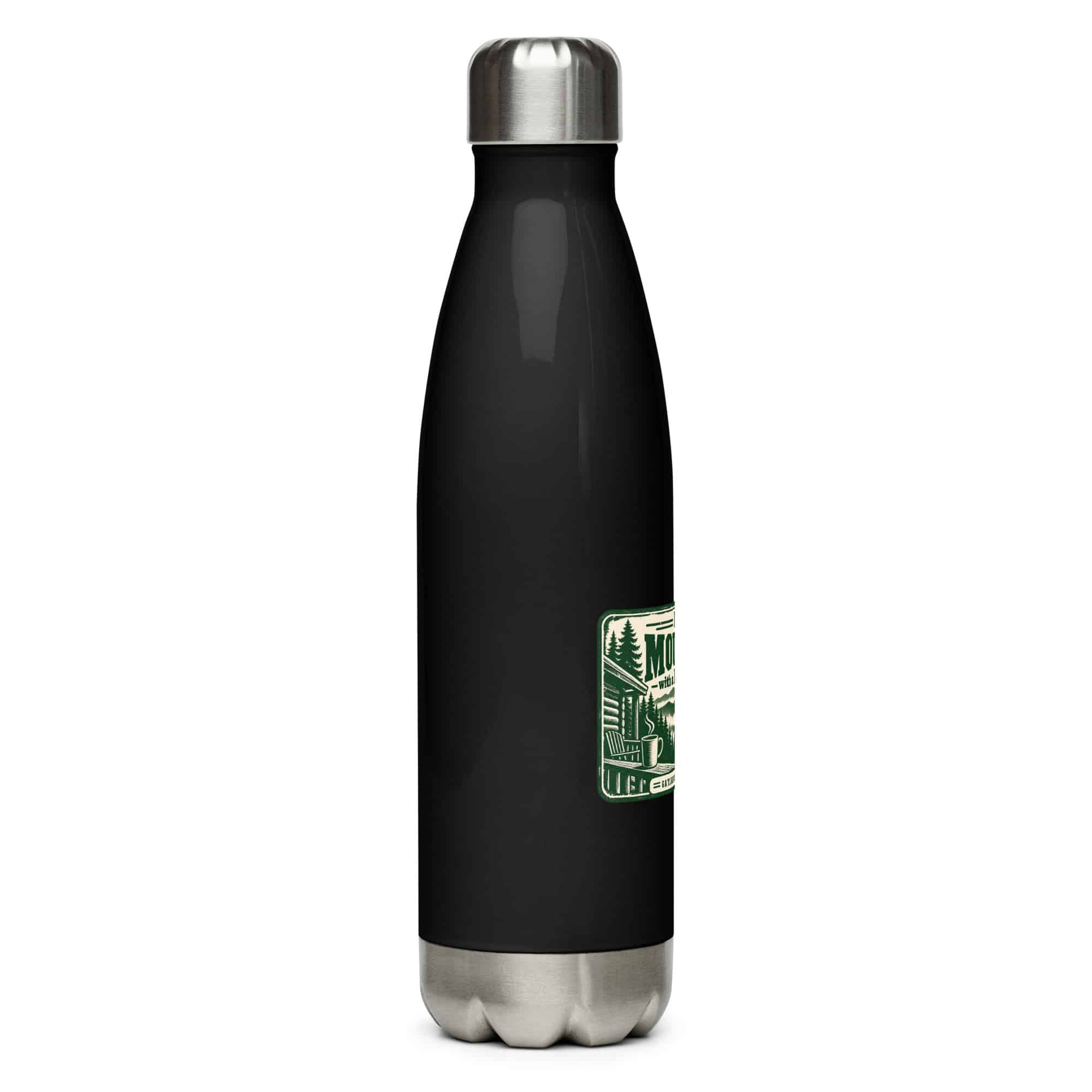 Gatlinburg and the Smokies Stainless Steel Water Bottle: I Like My Mountains with a Little Mystery, Forest Ink Stamp