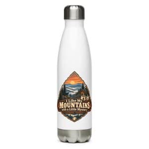 Gatlinburg and the Smokies Stainless Steel Water Bottle: I Like My Mountains with a Little Mystery, Scenic Shield Badge - 17 oz - Main
