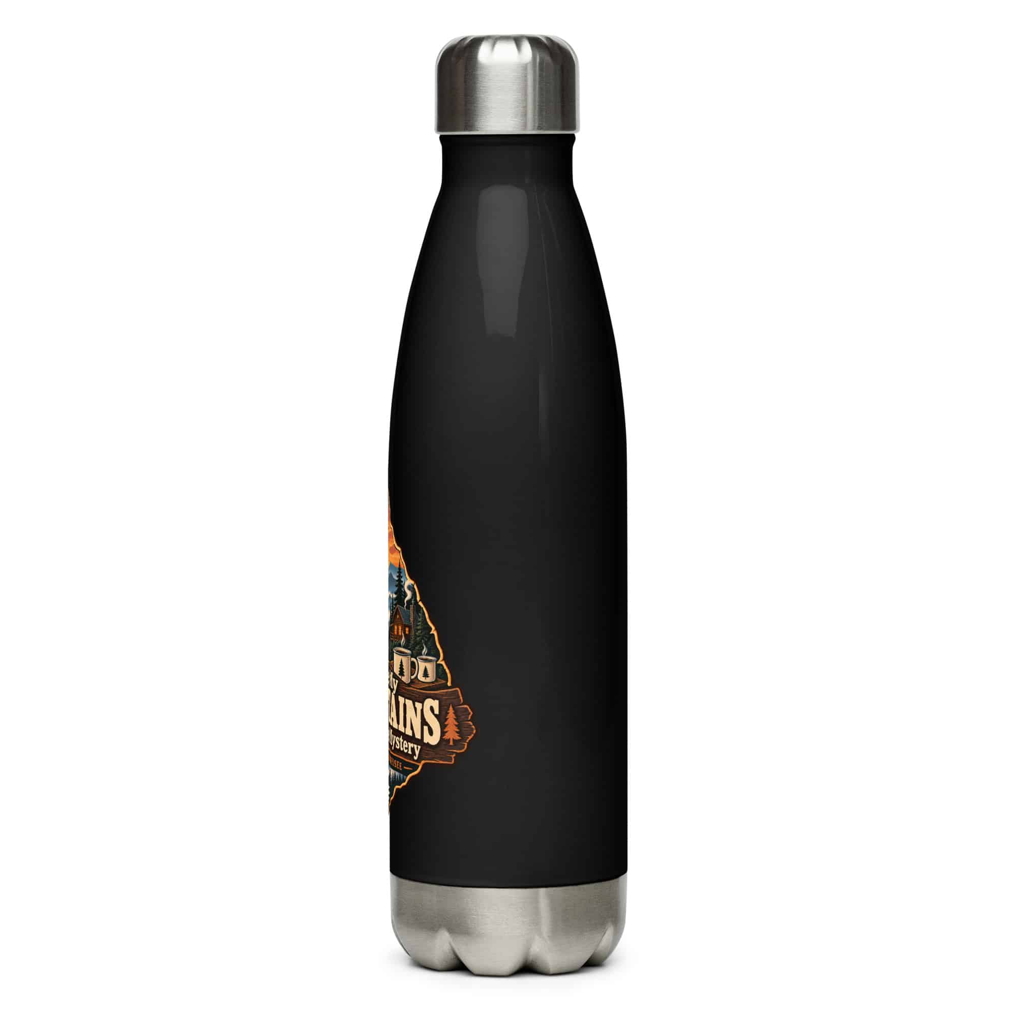 Gatlinburg and the Smokies Stainless Steel Water Bottle: I Like My Mountains with a Little Mystery, Scenic Shield Badge