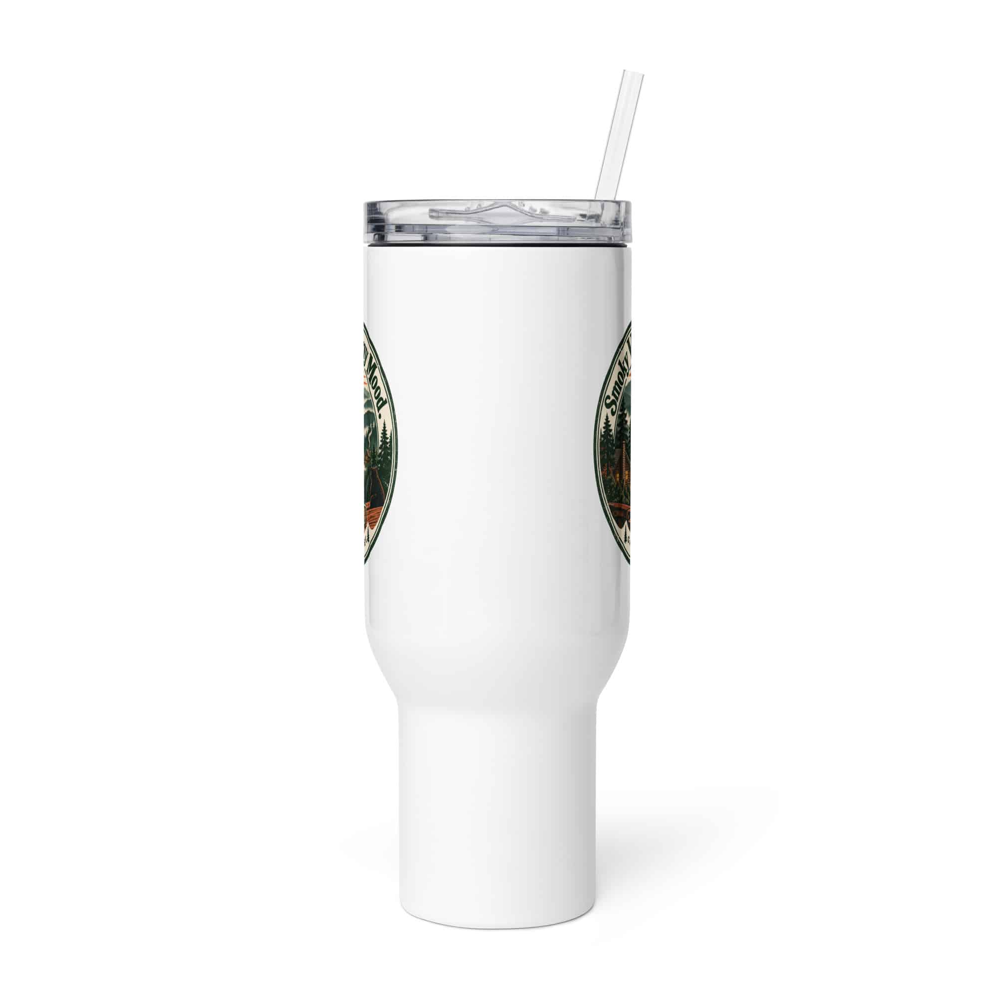 Gatlinburg and the Smokies Travel Mug: Smoky Views. Sunny Mood, Vintage Round Badge