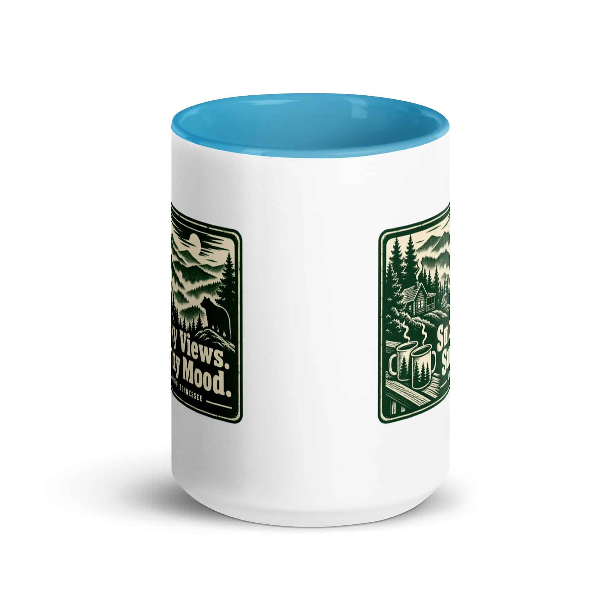 Gatlinburg and the Smokies Color Inside Coffee Mug: Smoky Views. Sunny Mood, Forest Ink Stamp