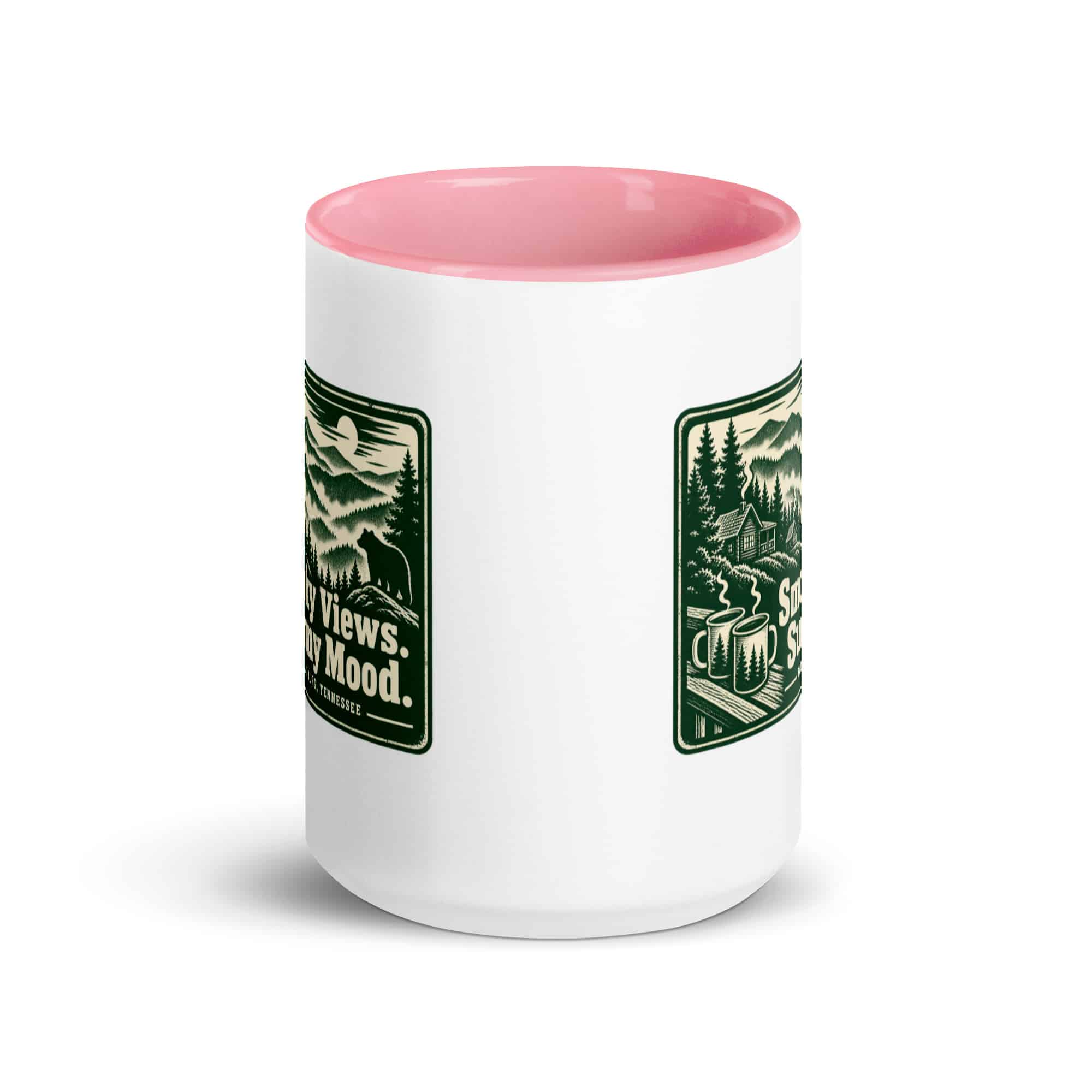 Gatlinburg and the Smokies Color Inside Coffee Mug: Smoky Views. Sunny Mood, Forest Ink Stamp