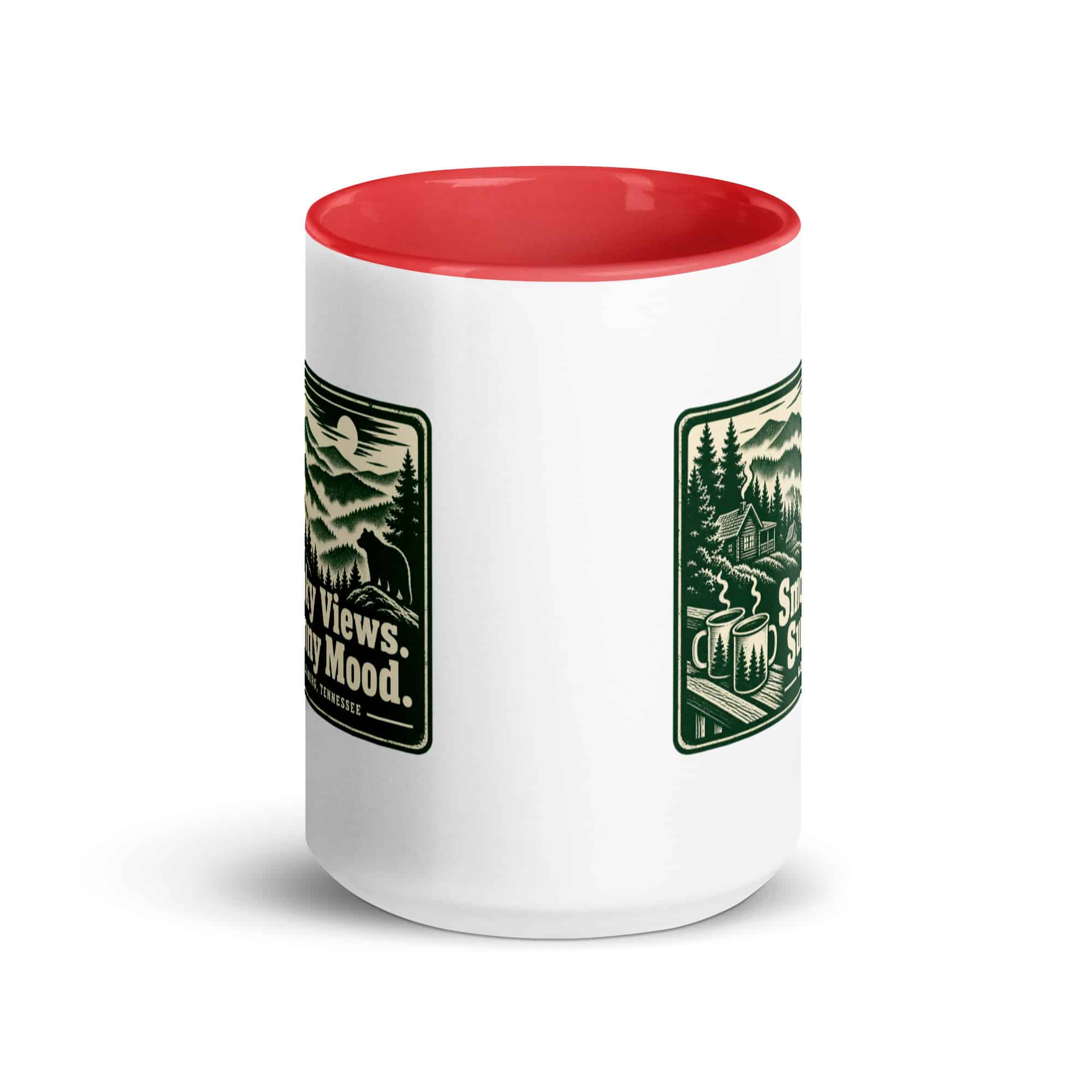 Gatlinburg and the Smokies Color Inside Coffee Mug: Smoky Views. Sunny Mood, Forest Ink Stamp