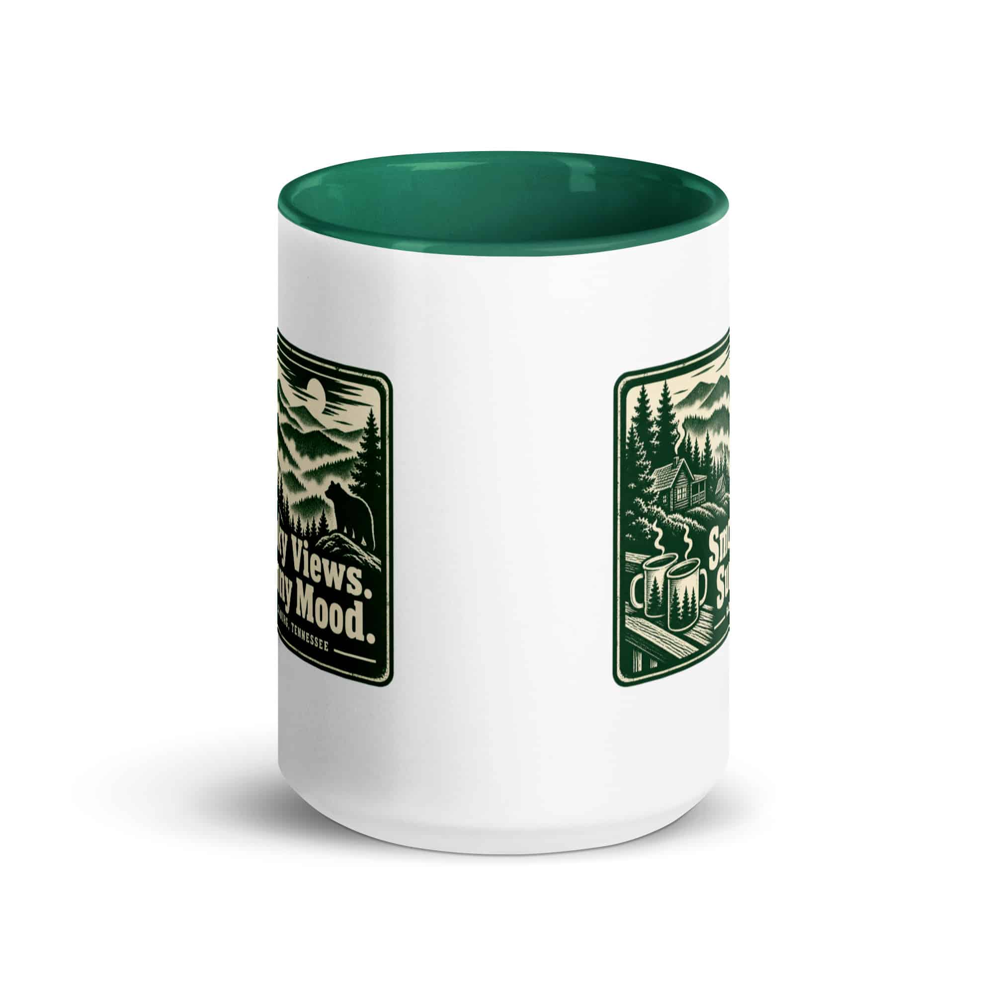 Gatlinburg and the Smokies Color Inside Coffee Mug: Smoky Views. Sunny Mood, Forest Ink Stamp