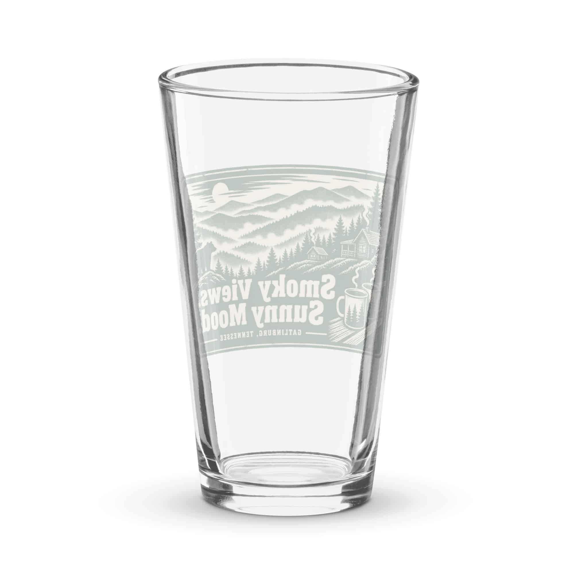 Gatlinburg and the Smokies Pint Glass: Smoky Views. Sunny Mood, Forest Ink Stamp